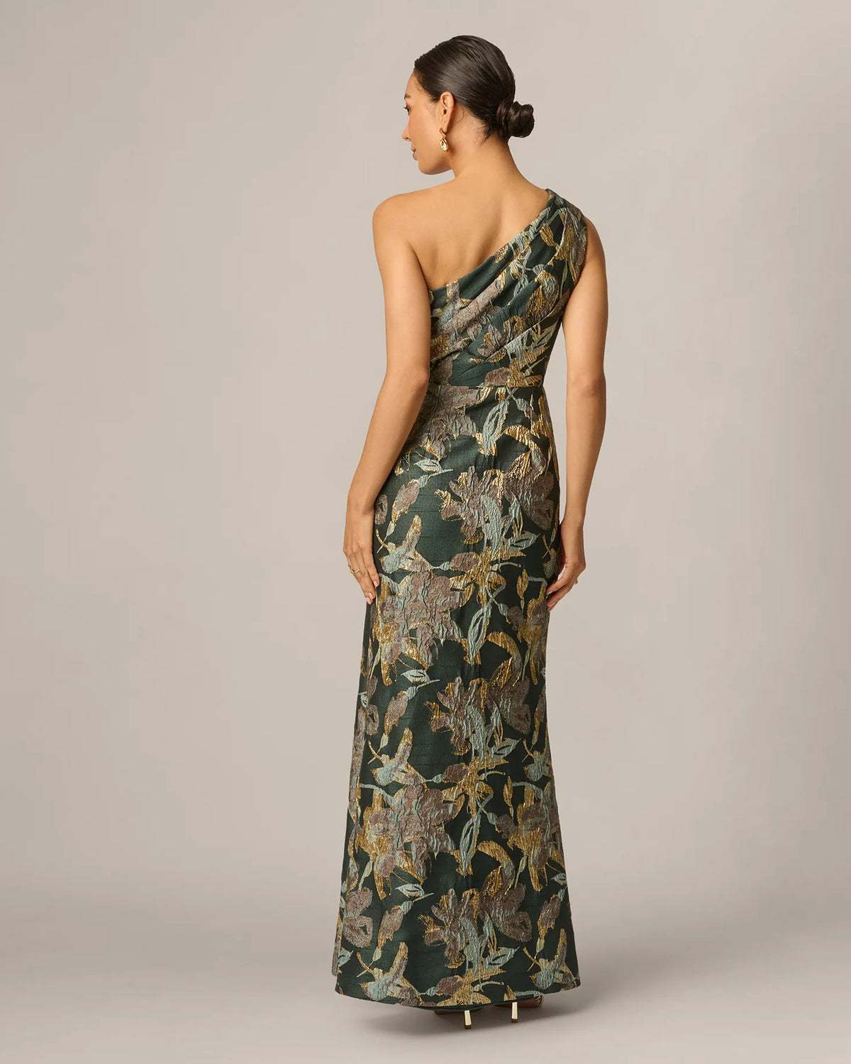one-shoulder a-line maxi mother of the bride dress - image 5