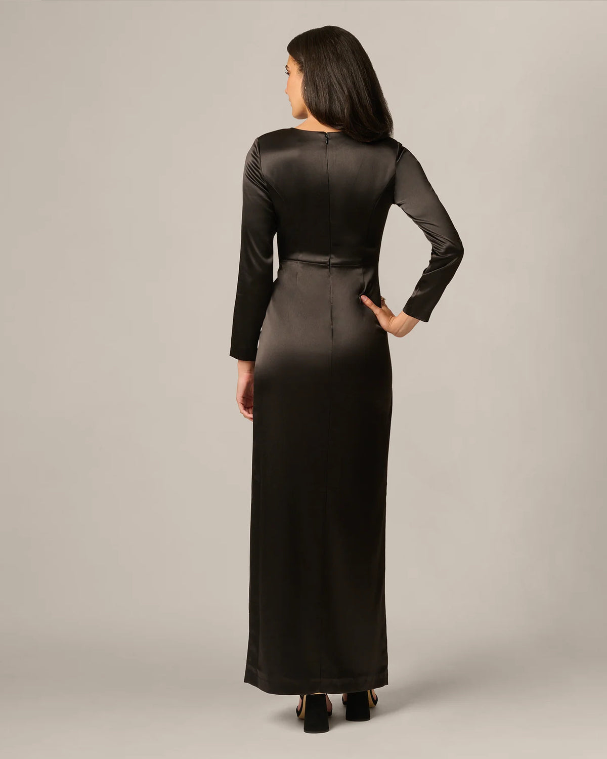 spaghetti strap a-line maxi mother of the bride dress - image 5