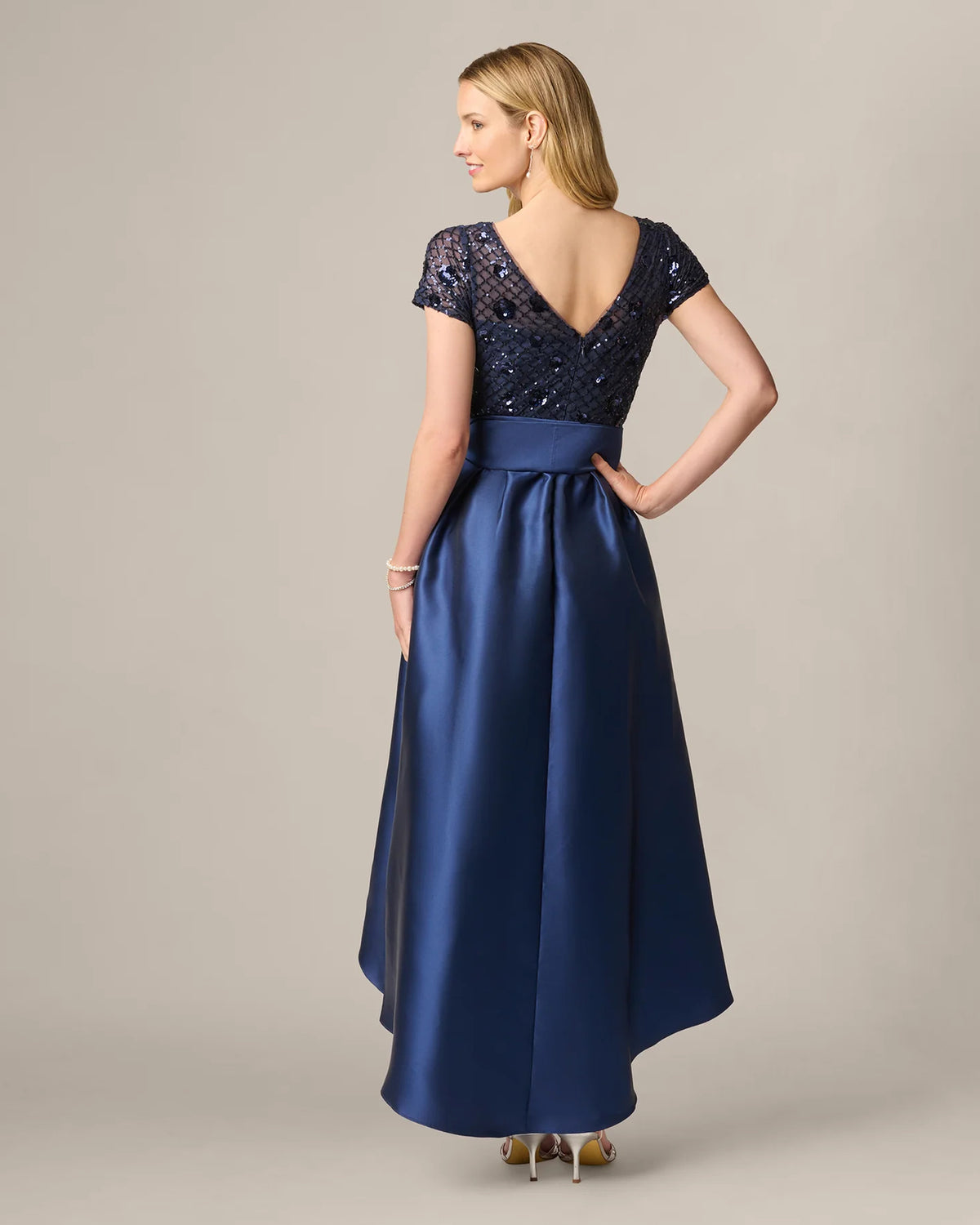 spaghetti strap a-line maxi mother of the bride dress - image 5