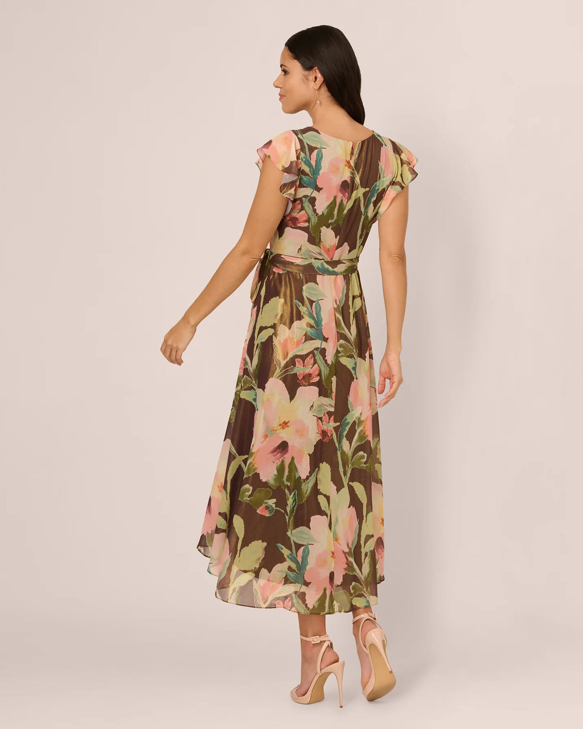 flutter-sleeve a-line midi mother of the bride dress - image 5