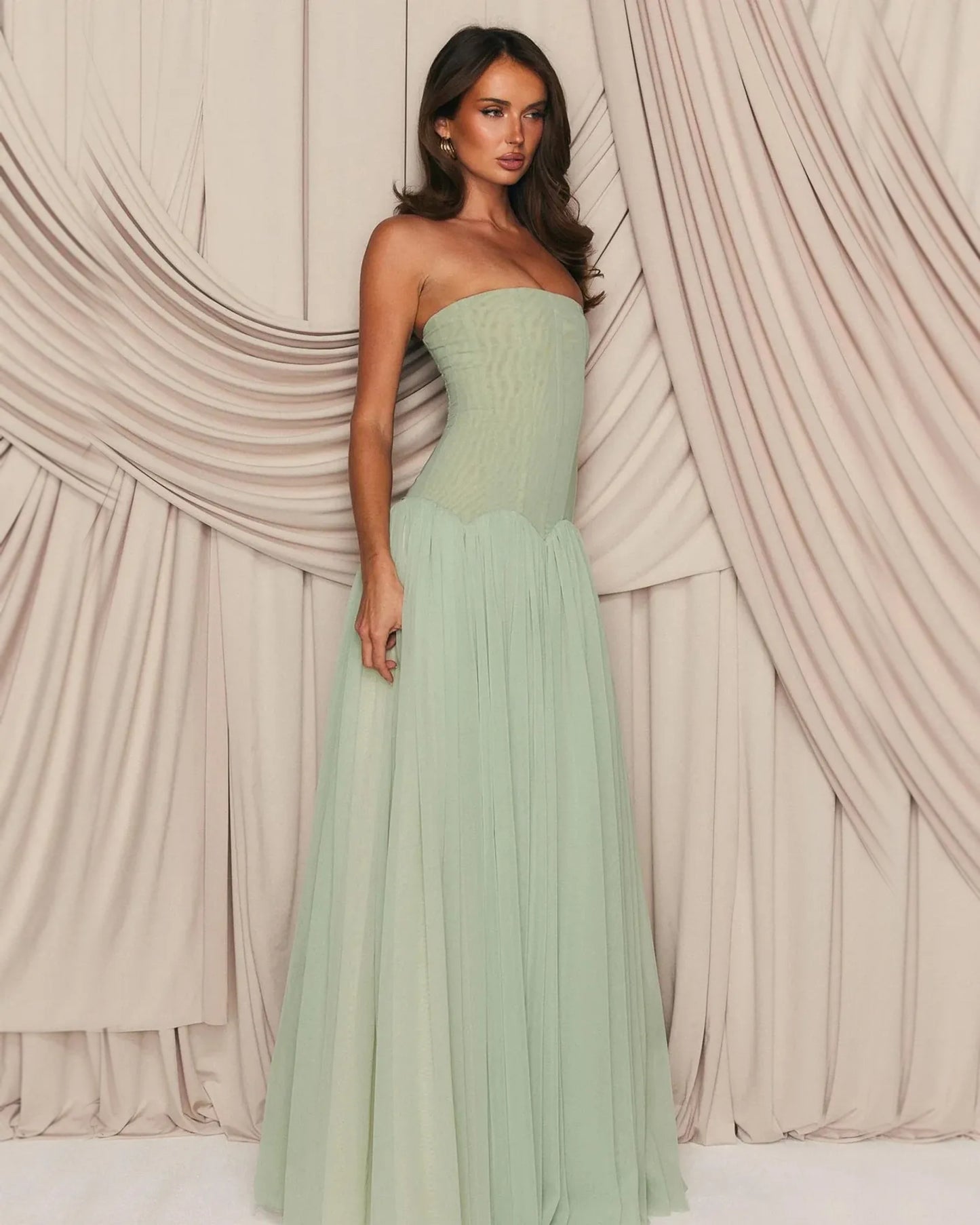 strapless drop waist tulle ball gown formal dress - image 6