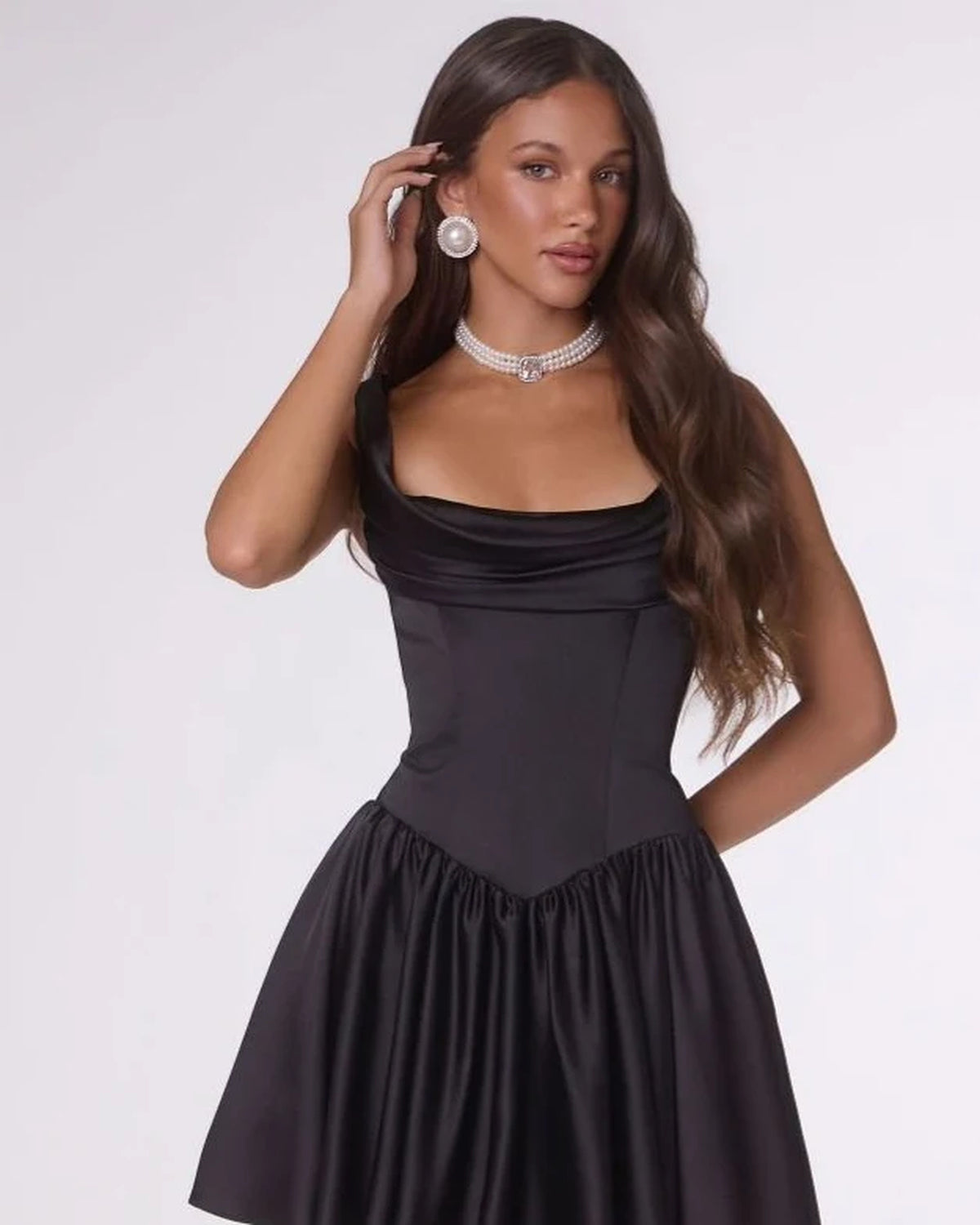 allie lace up satin mini homecoming dress - image 6