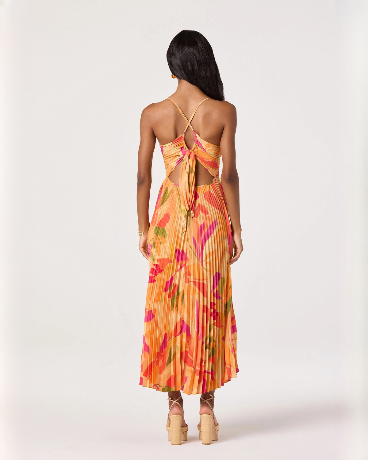 sleeveless chiffon a-line midi bridesmaid dress - image 6