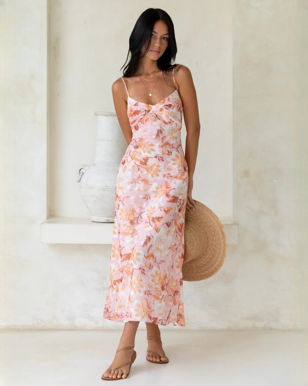 sleeveless satin a-line maxi bridesmaid dress - image 6