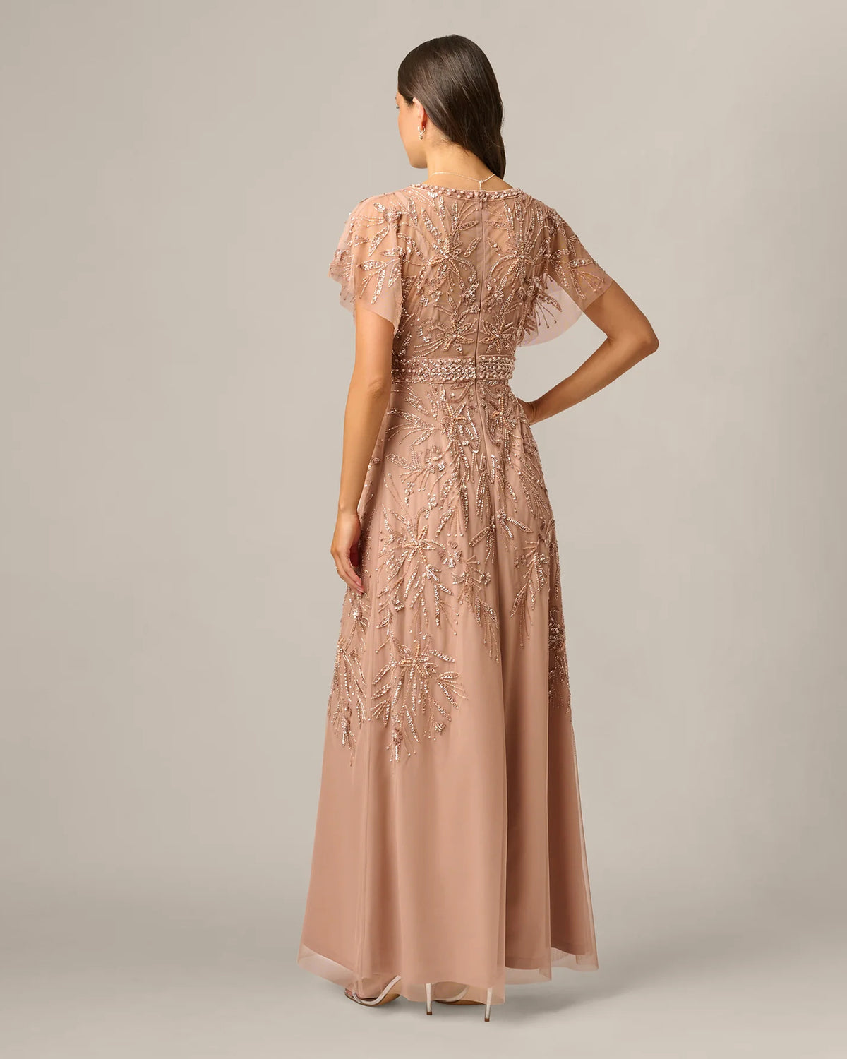 short-sleeve a-line maxi mother of the bride dress - image 6