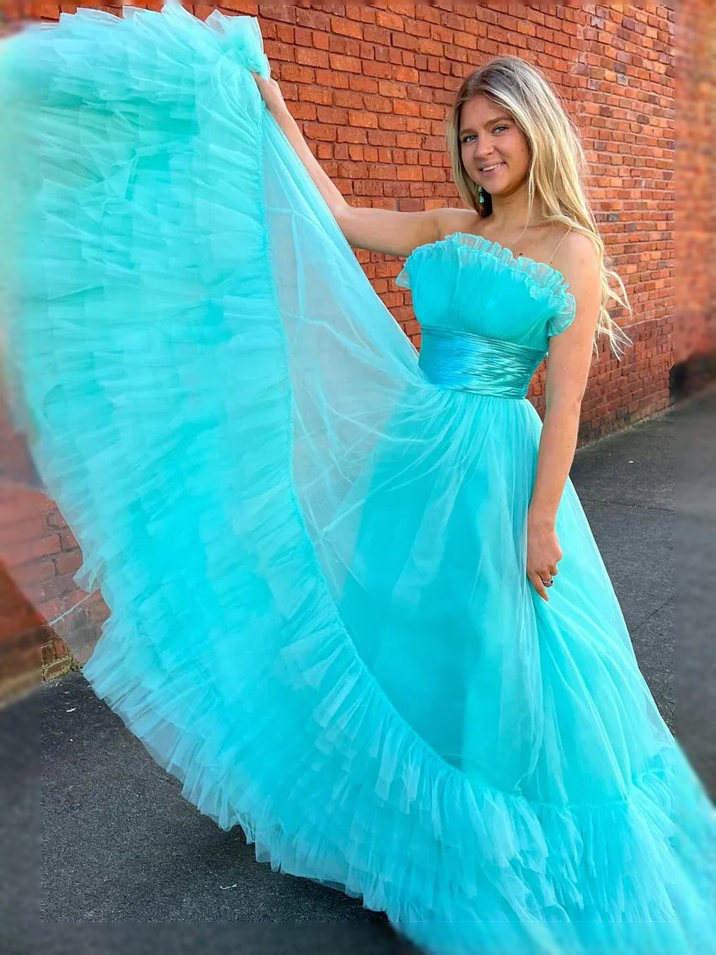 Black maxi prom dress, alternate view showing the full-length profile