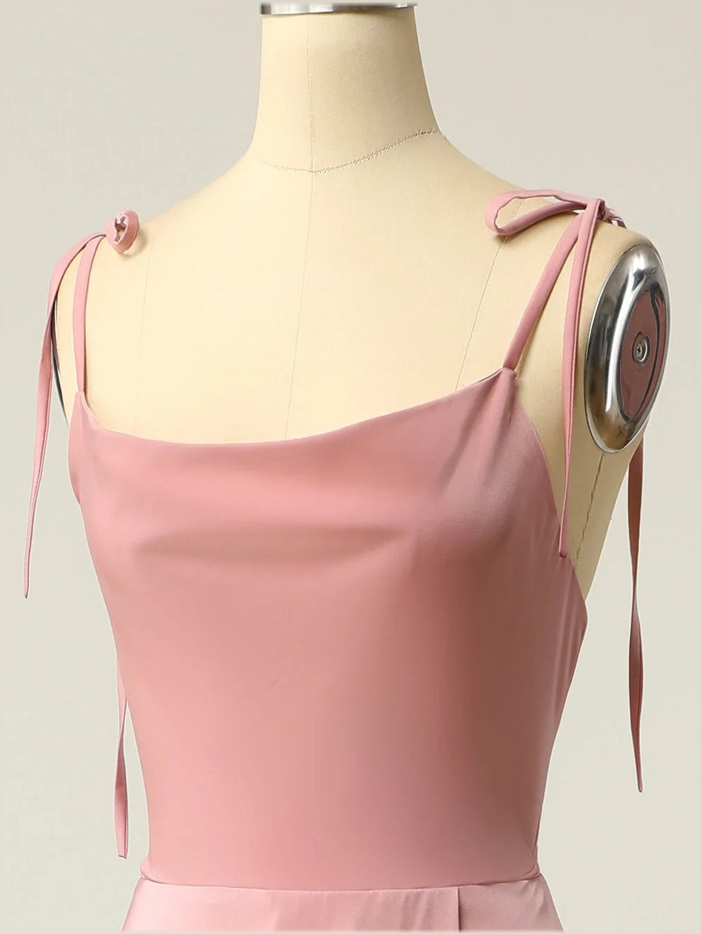 Dusty Pink maxi prom dress, alternate view showing the full-length profile