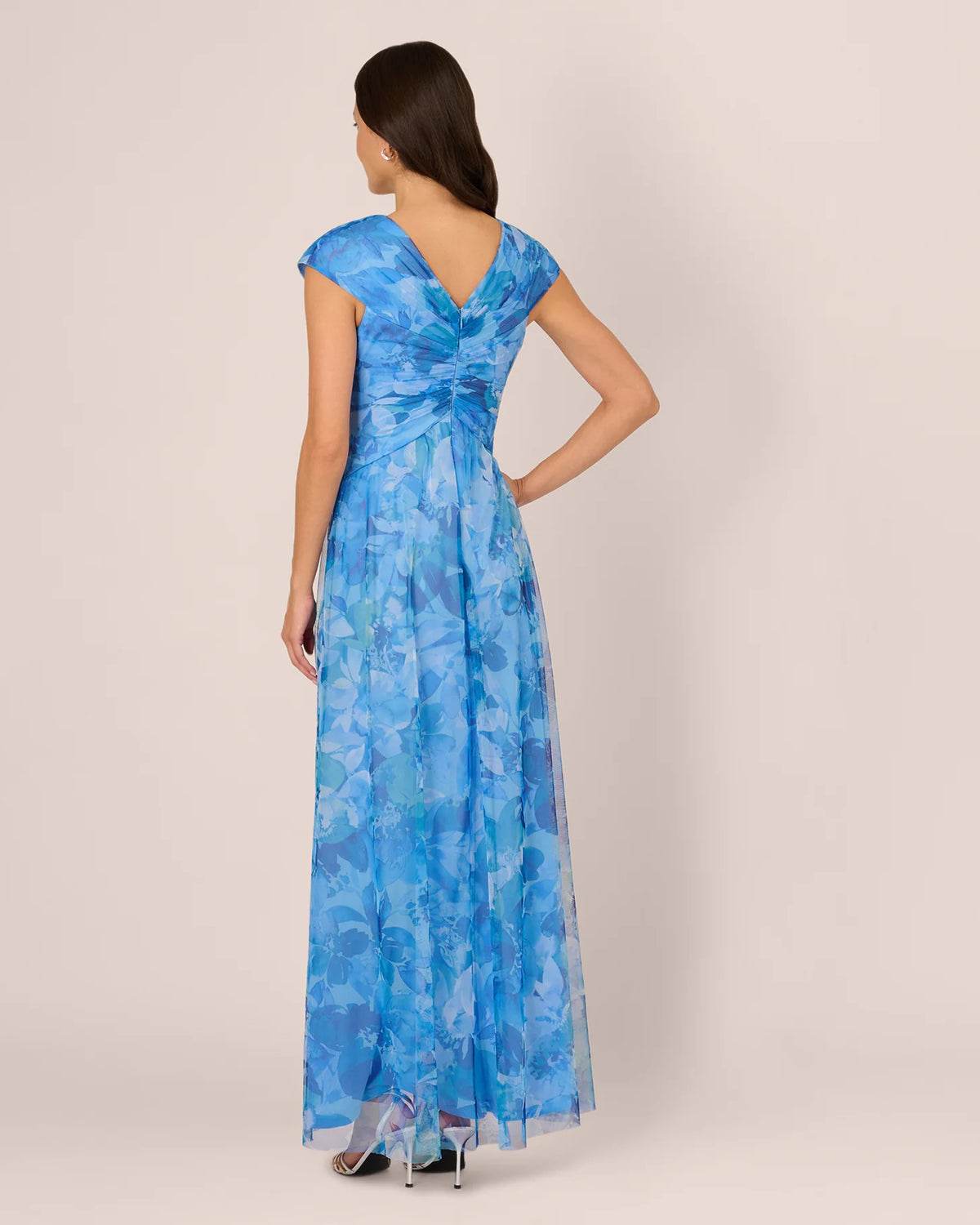 cap-sleeve a-line maxi mother of the bride dress - image 6