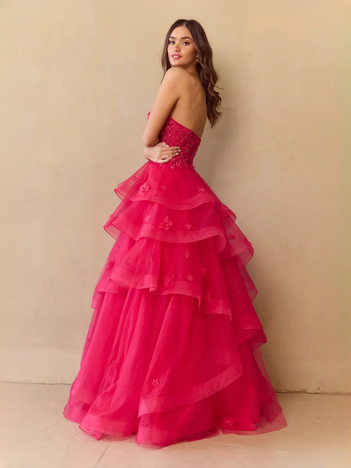 Sage Green floor-length prom dress, alternate view showing the full-length profile