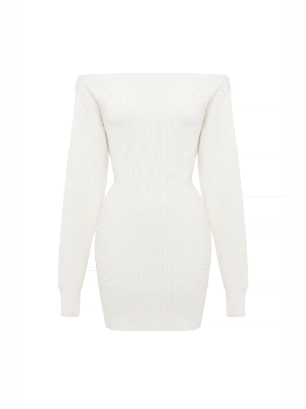 Ivory mini homecoming dress, alternate view showing the full-length profile