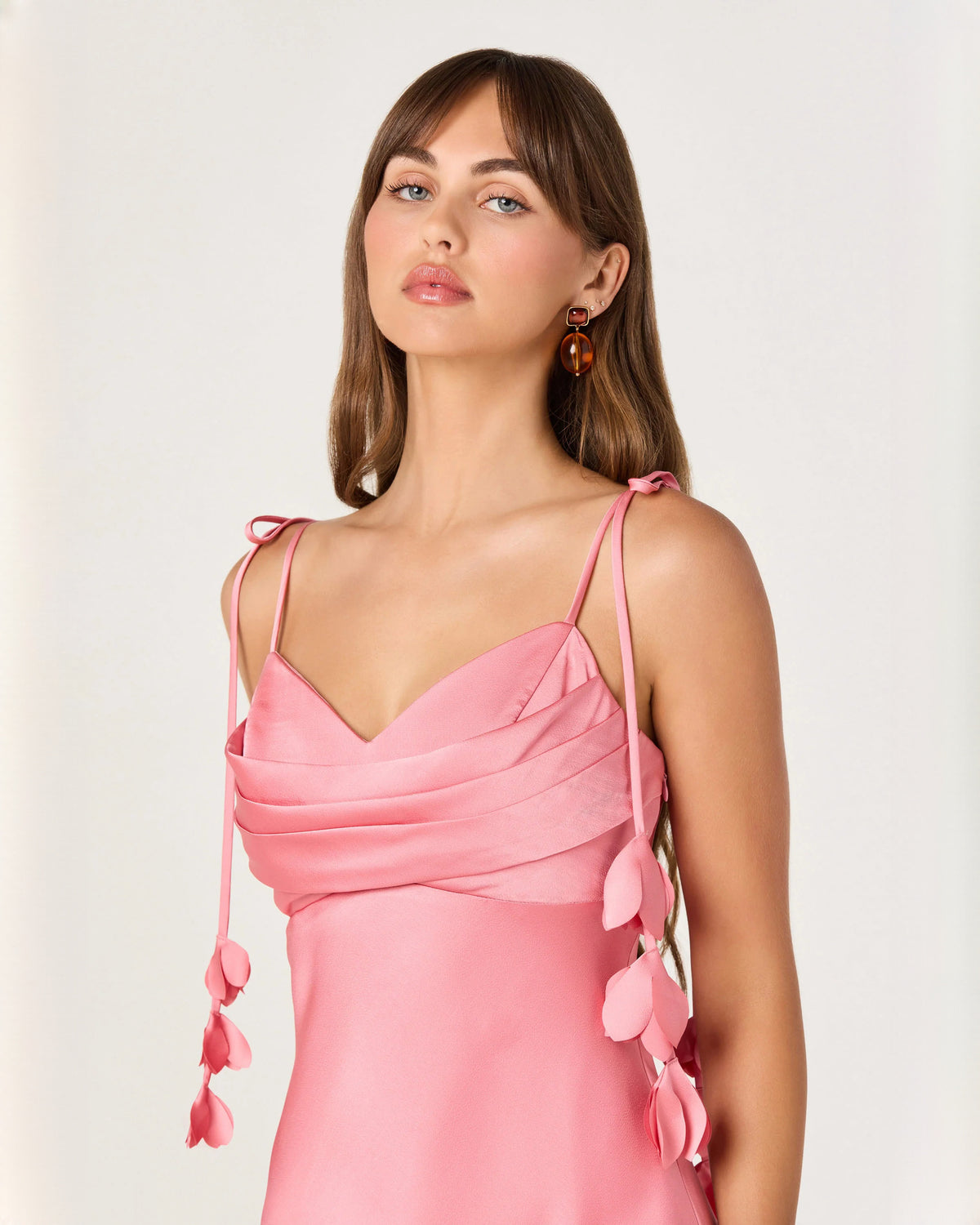 sleeveless satin a-line maxi bridesmaid dress - image 6