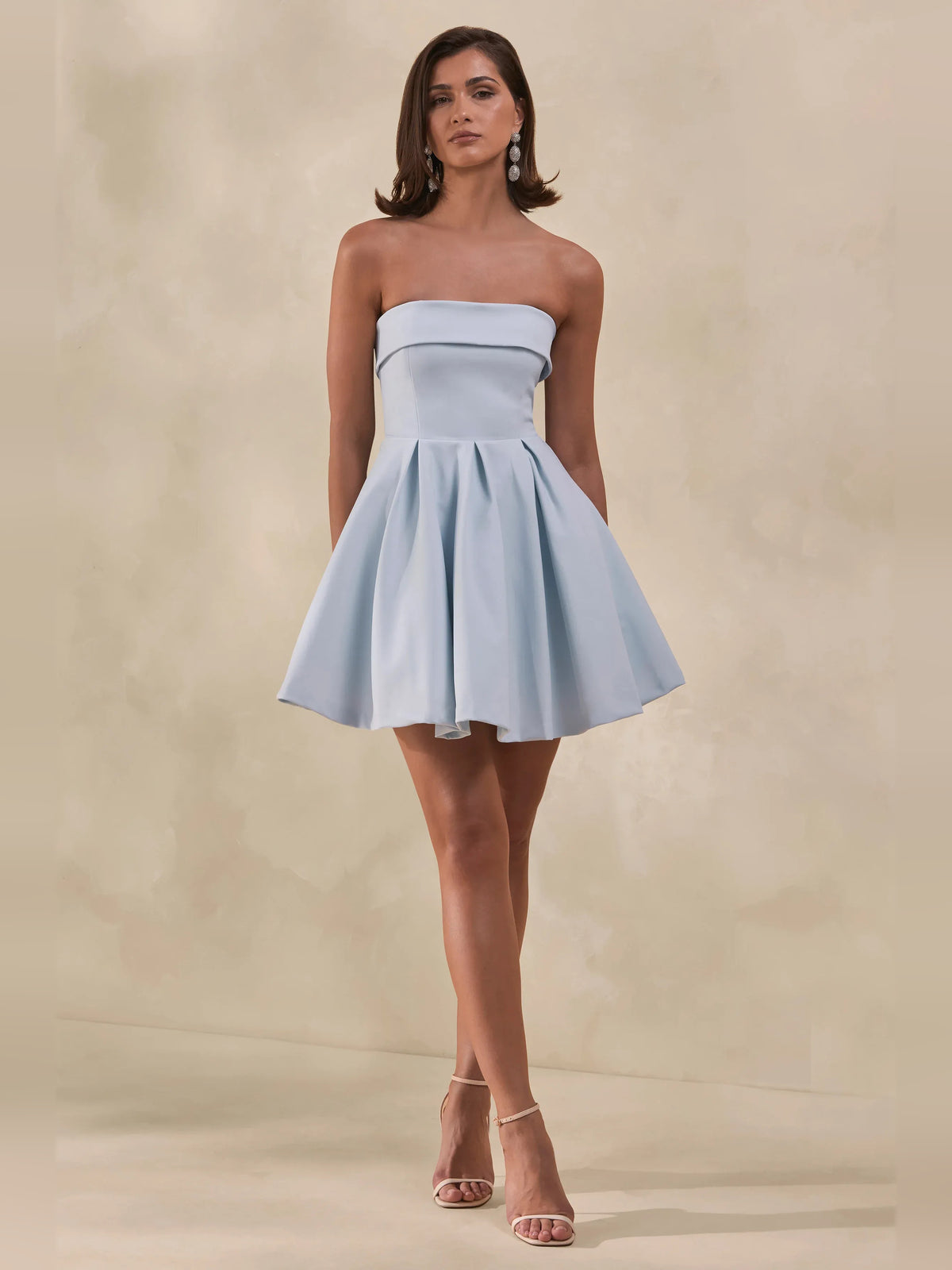 Lemon mini homecoming dress, alternate view showing the full-length profile