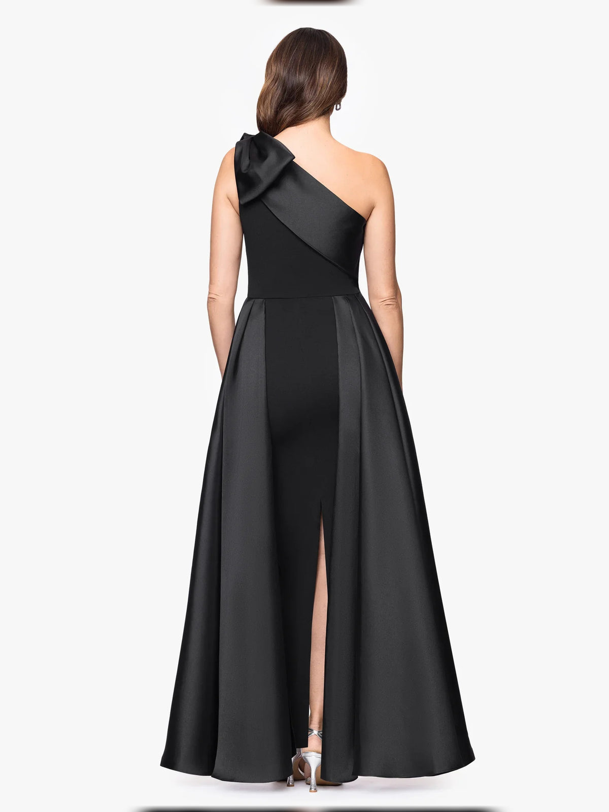 Orchid floor-length mother of the bride dress, alternate view showing the full-length profile