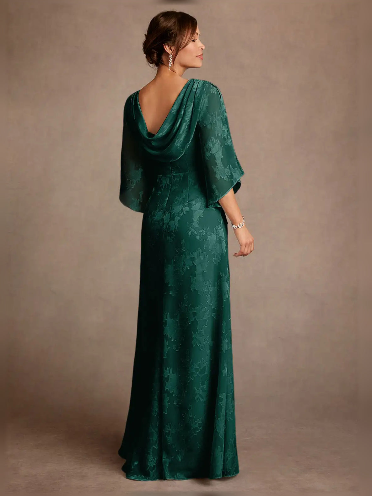 Mint Green floor-length mother of the bride dress, alternate view showing the full-length profile