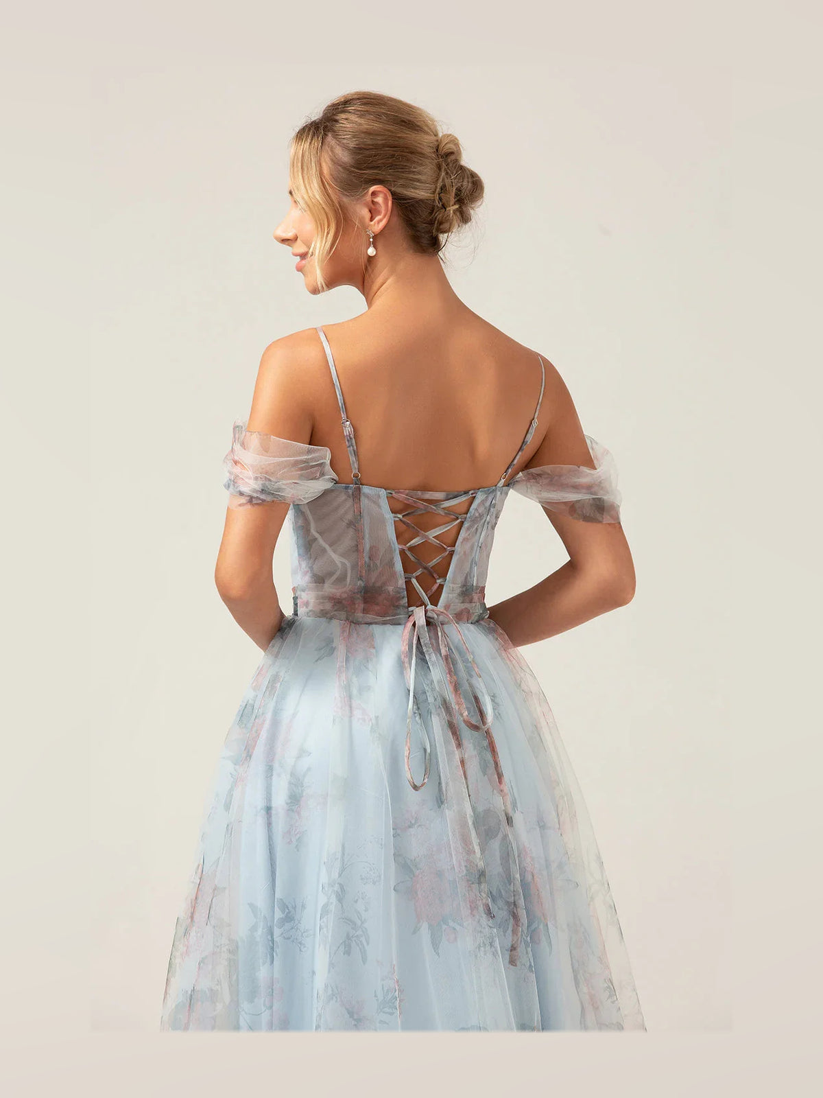 As Picture floor-length prom dress, alternate view showing the full-length profile