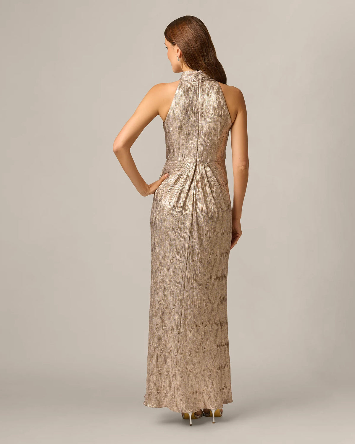 halter neck a-line maxi mother of the bride dress - image 6