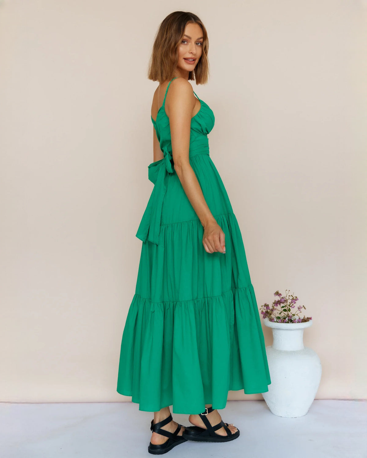 sleeveless chiffon a-line maxi bridesmaid dress - image 6