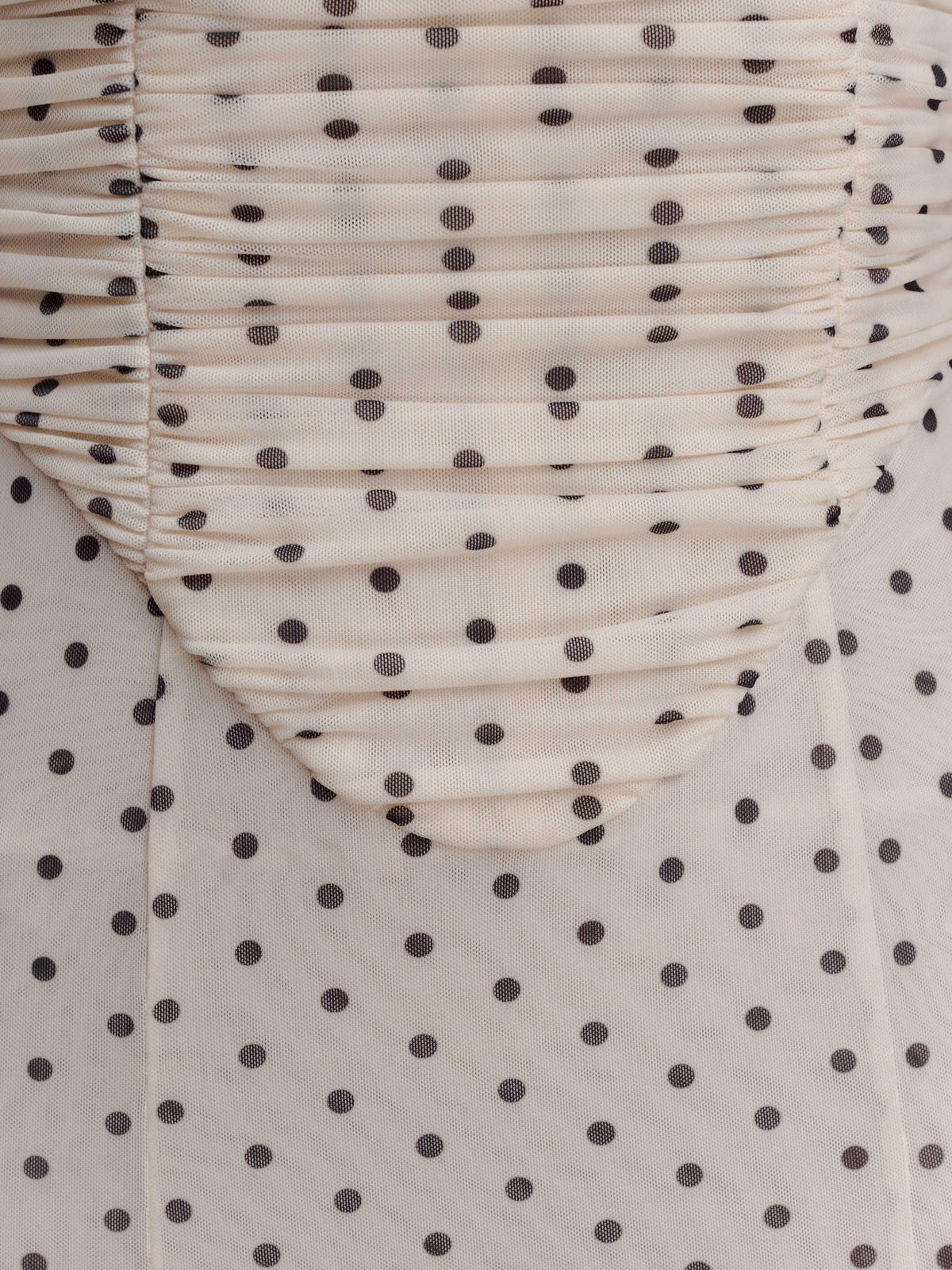 Polka Dot midi formal dress with printed pattern, alternate view showing the hem