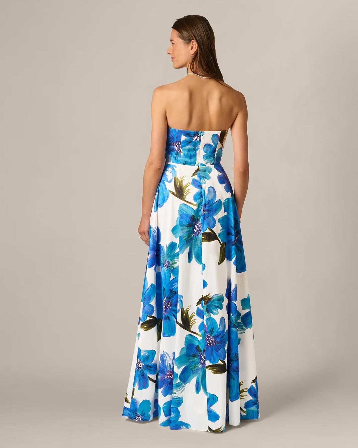 strapless a-line maxi mother of the bride dress - image 6