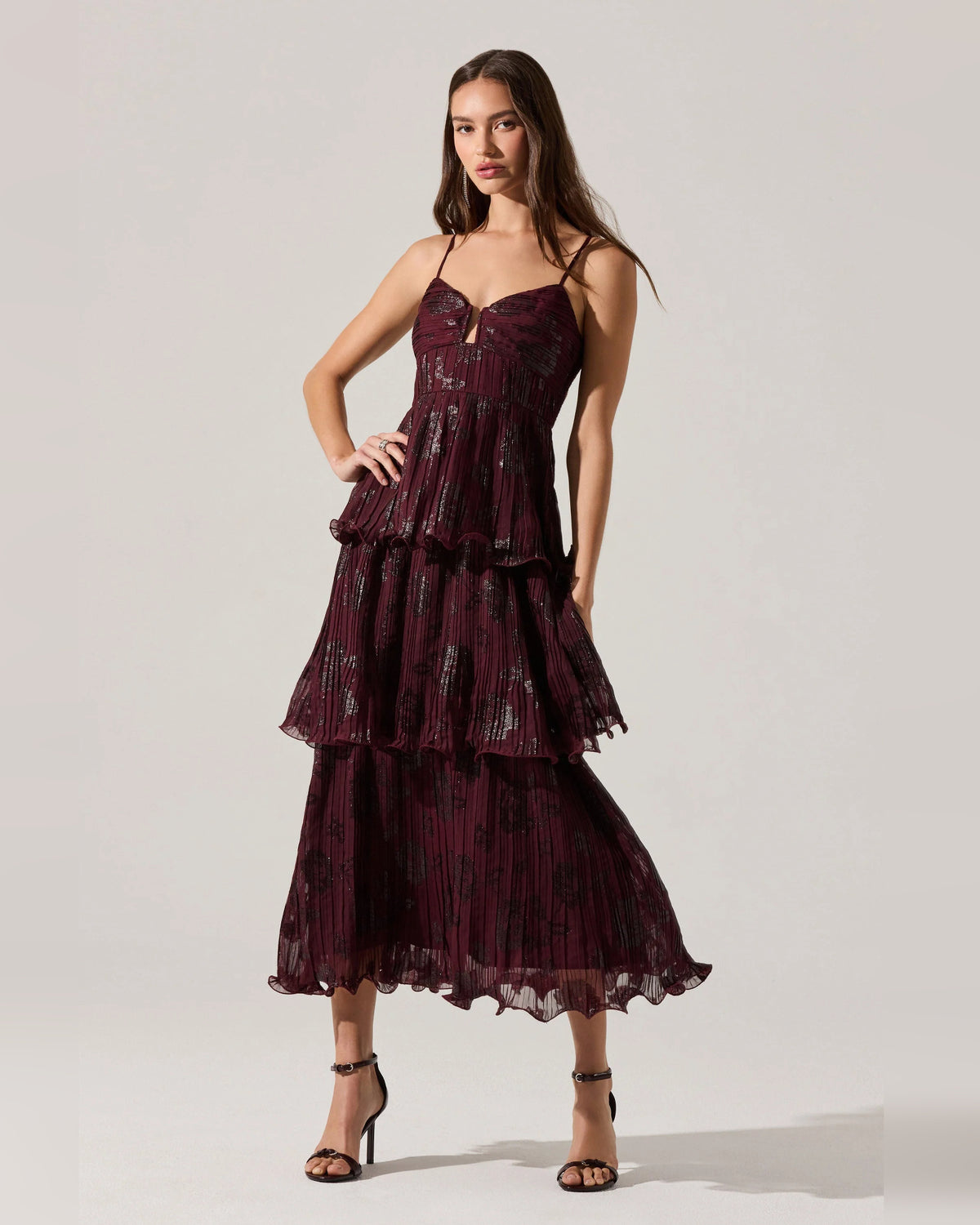 spaghetti strap a-line maxi formal dress - image 6