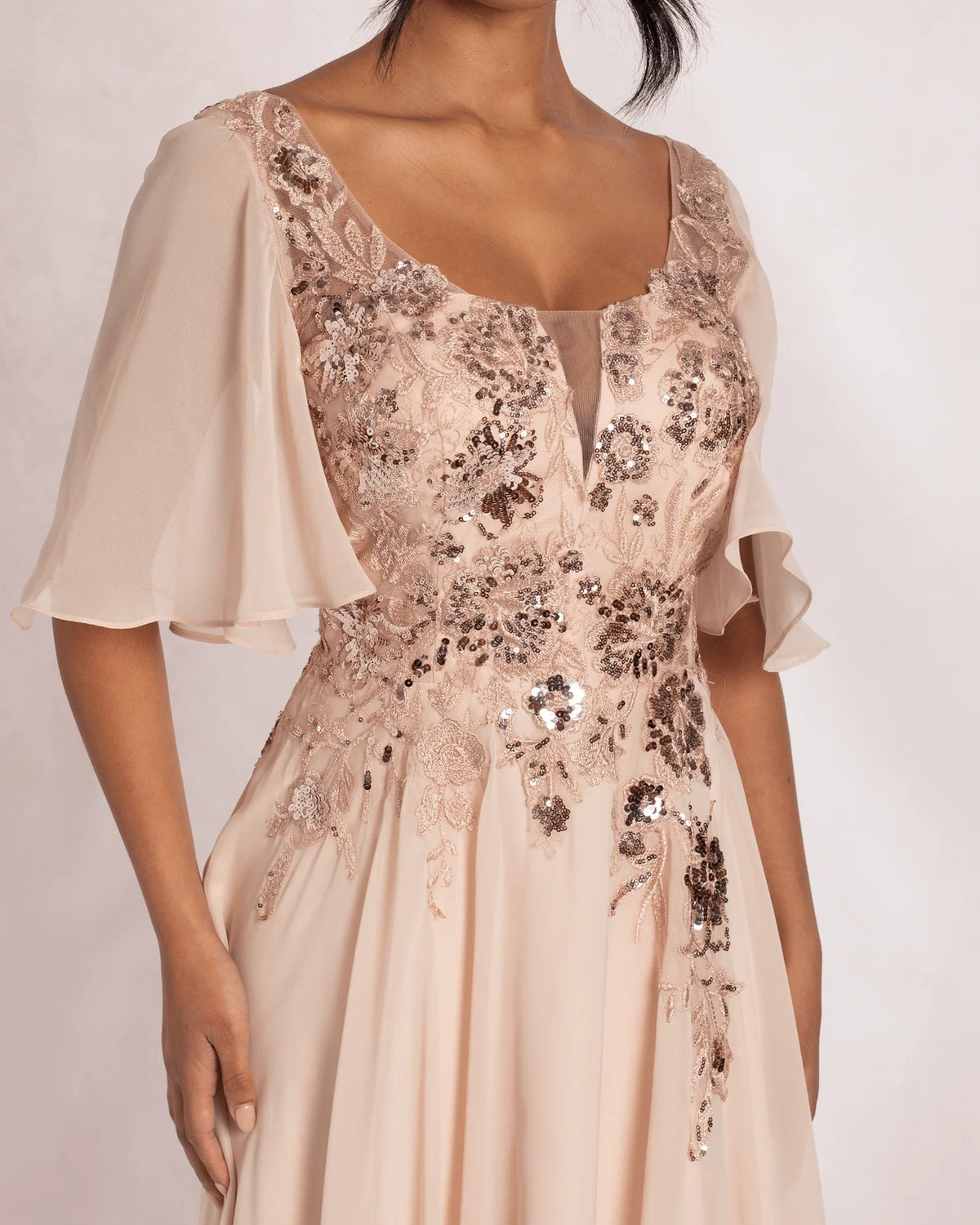 scoop neck a-line maxi prom dress - image 6