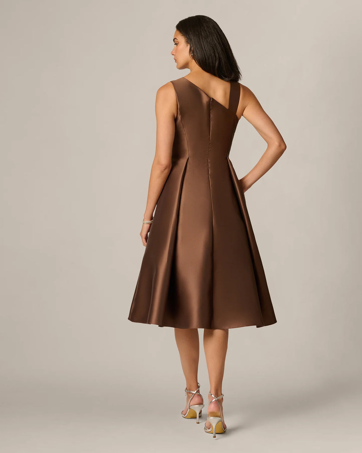 spaghetti strap fit-and-flare midi mother of the bride dress - image 6