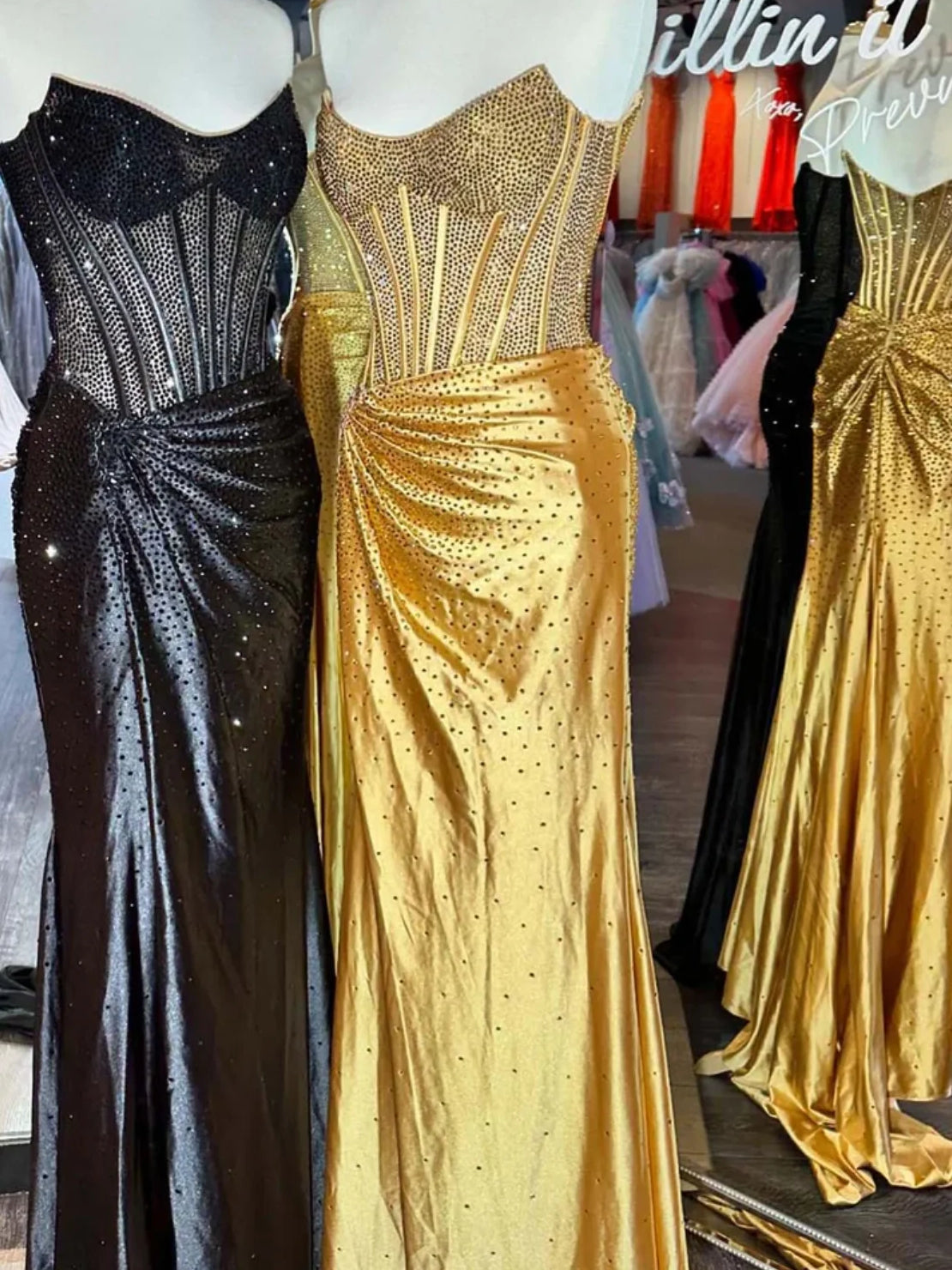 Royal Blue mermaid floor-length formal dress with corset-style bodice, alternate view showing the hem