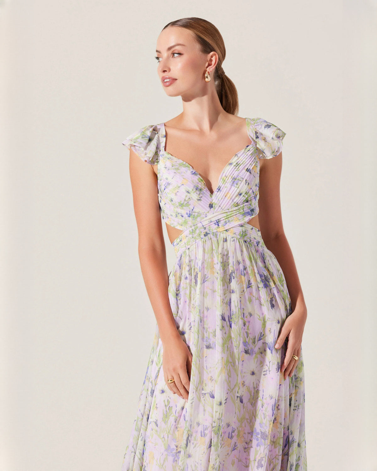 sleeveless chiffon a-line maxi bridesmaid dress - image 6