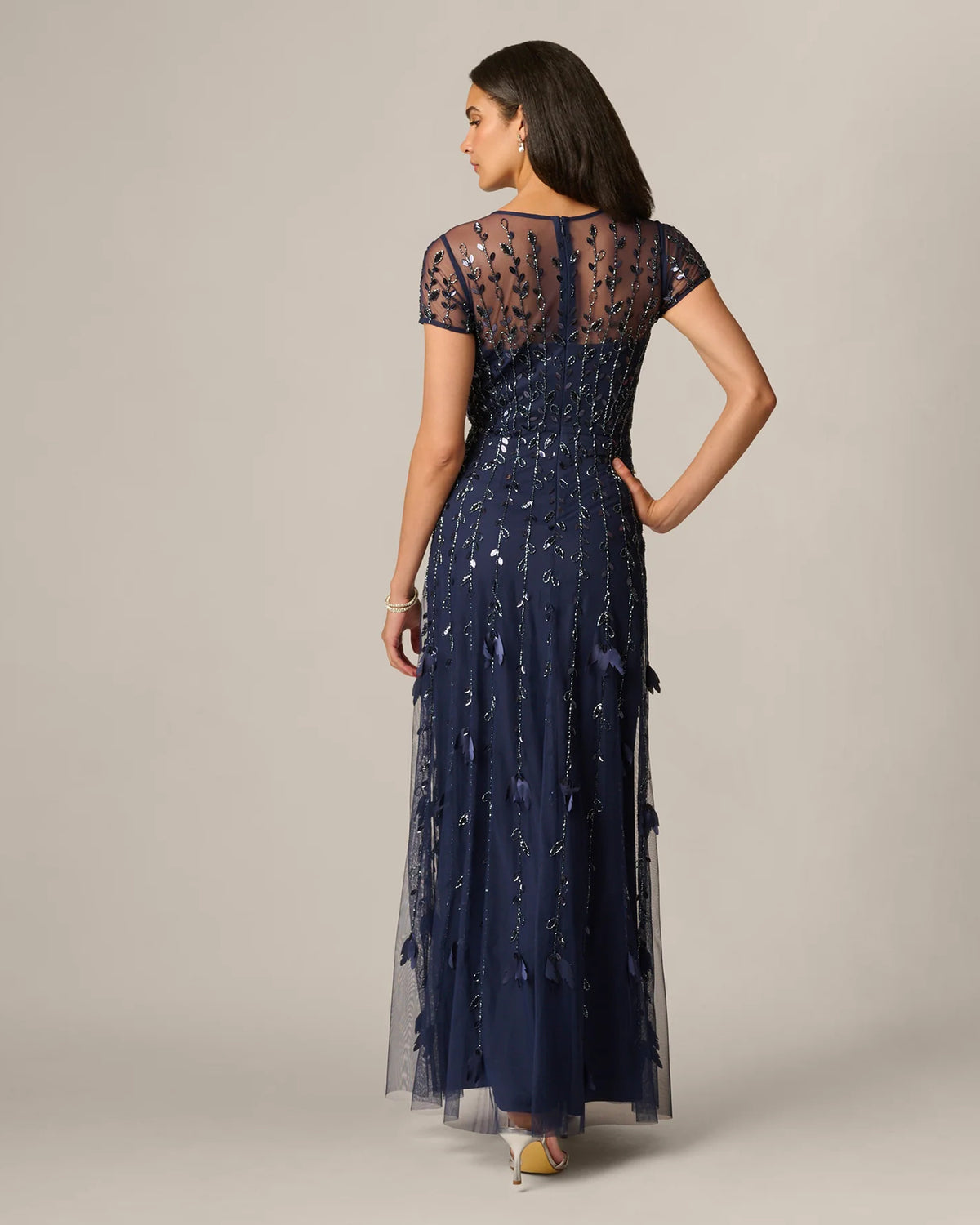 spaghetti strap a-line maxi mother of the bride dress - image 6