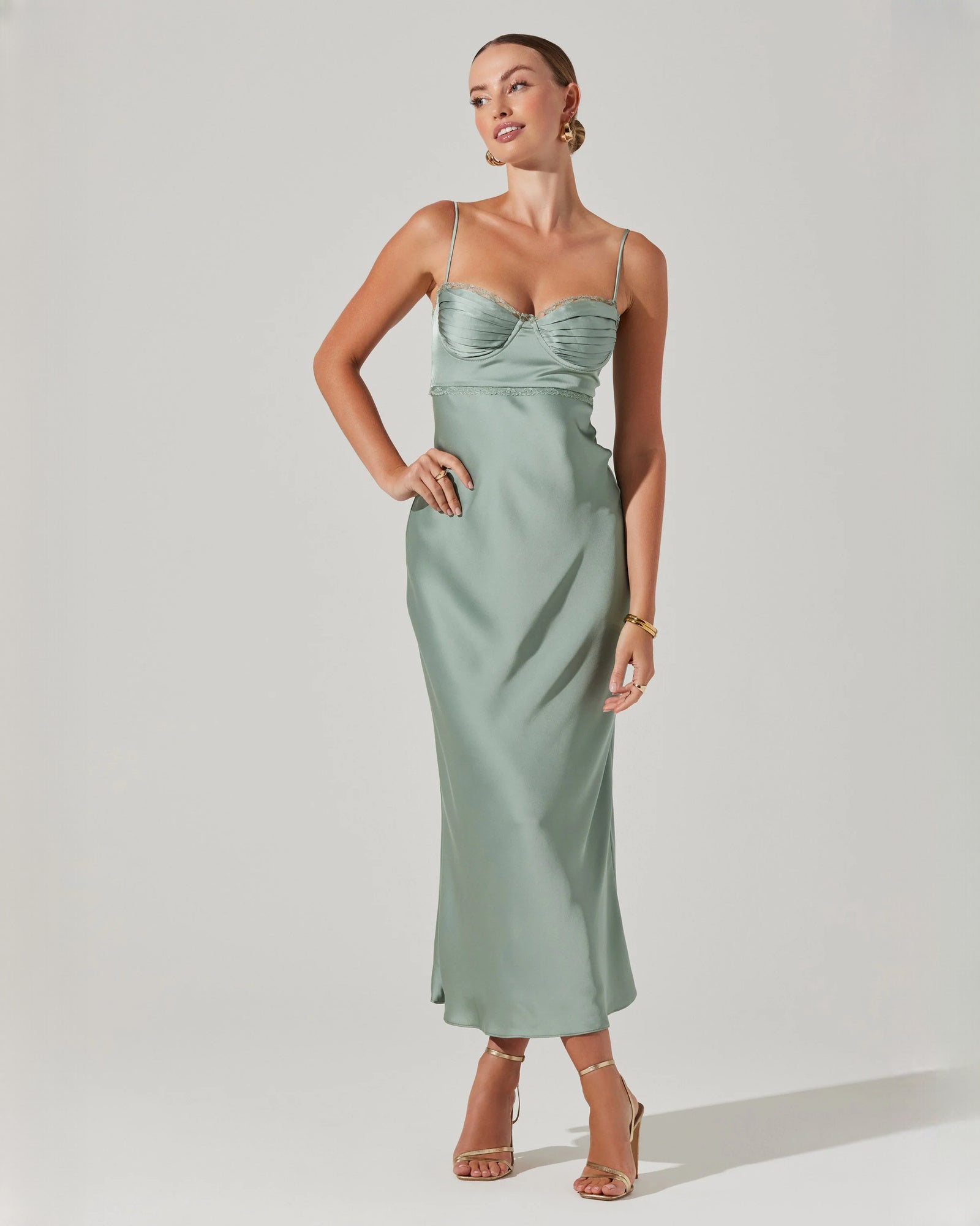 sleeveless satin a-line maxi bridesmaid dress - image 6