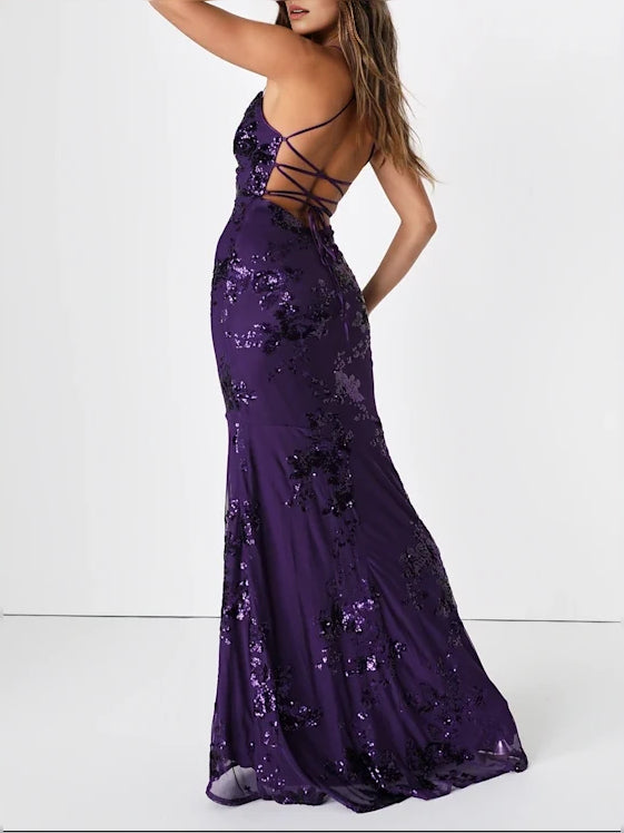 Emerald Green floor-length prom dress, alternate view showing the full-length profile