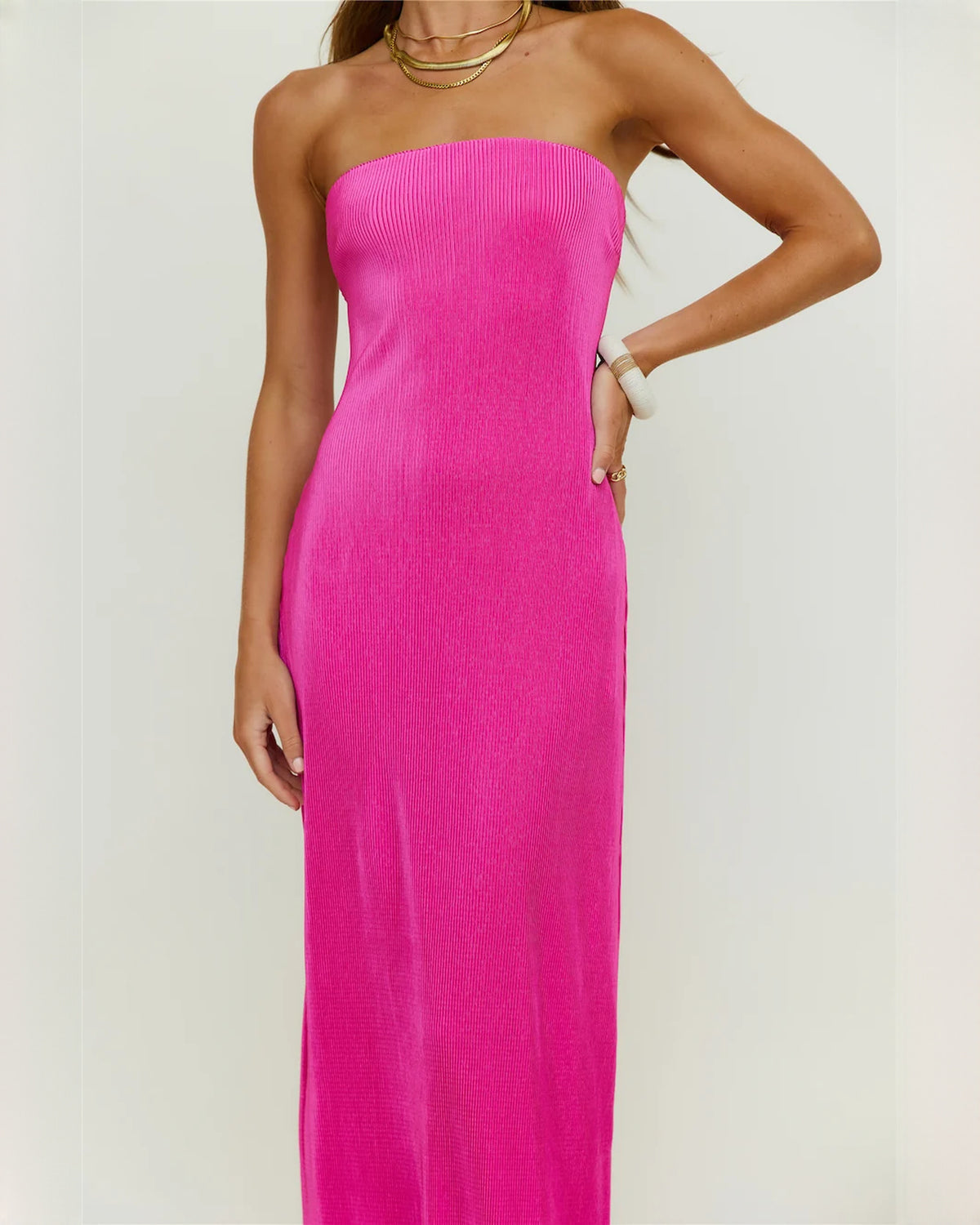 sleeveless satin a-line maxi bridesmaid dress - image 6