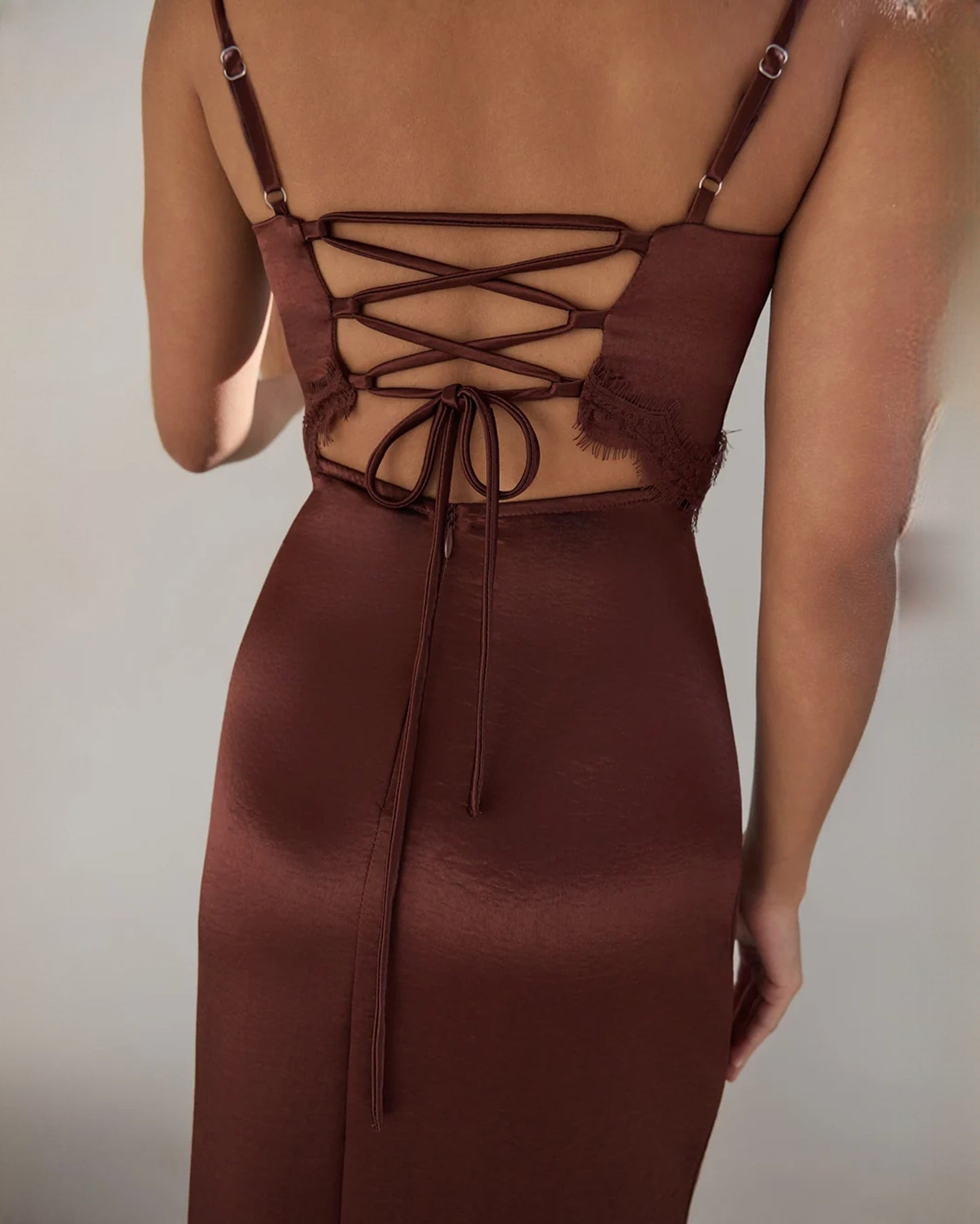 sleeveless mesh a-line maxi bridesmaid dress - image 6