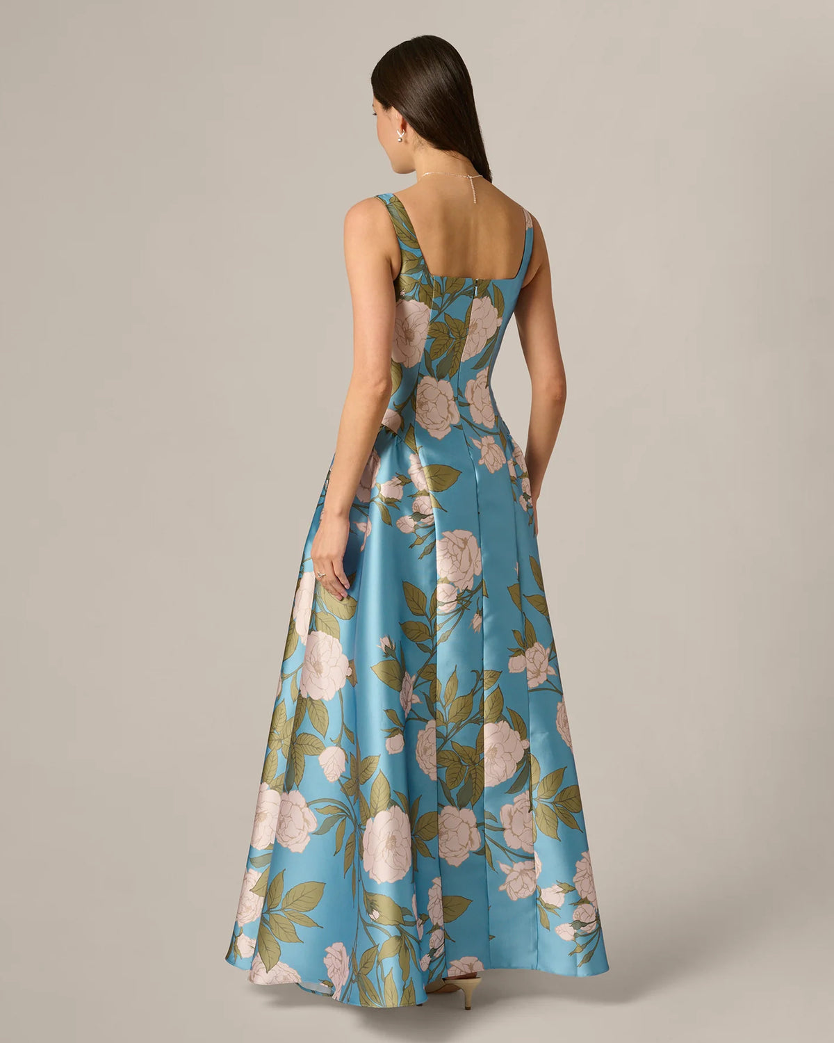 square neck a-line maxi mother of the bride dress - image 6