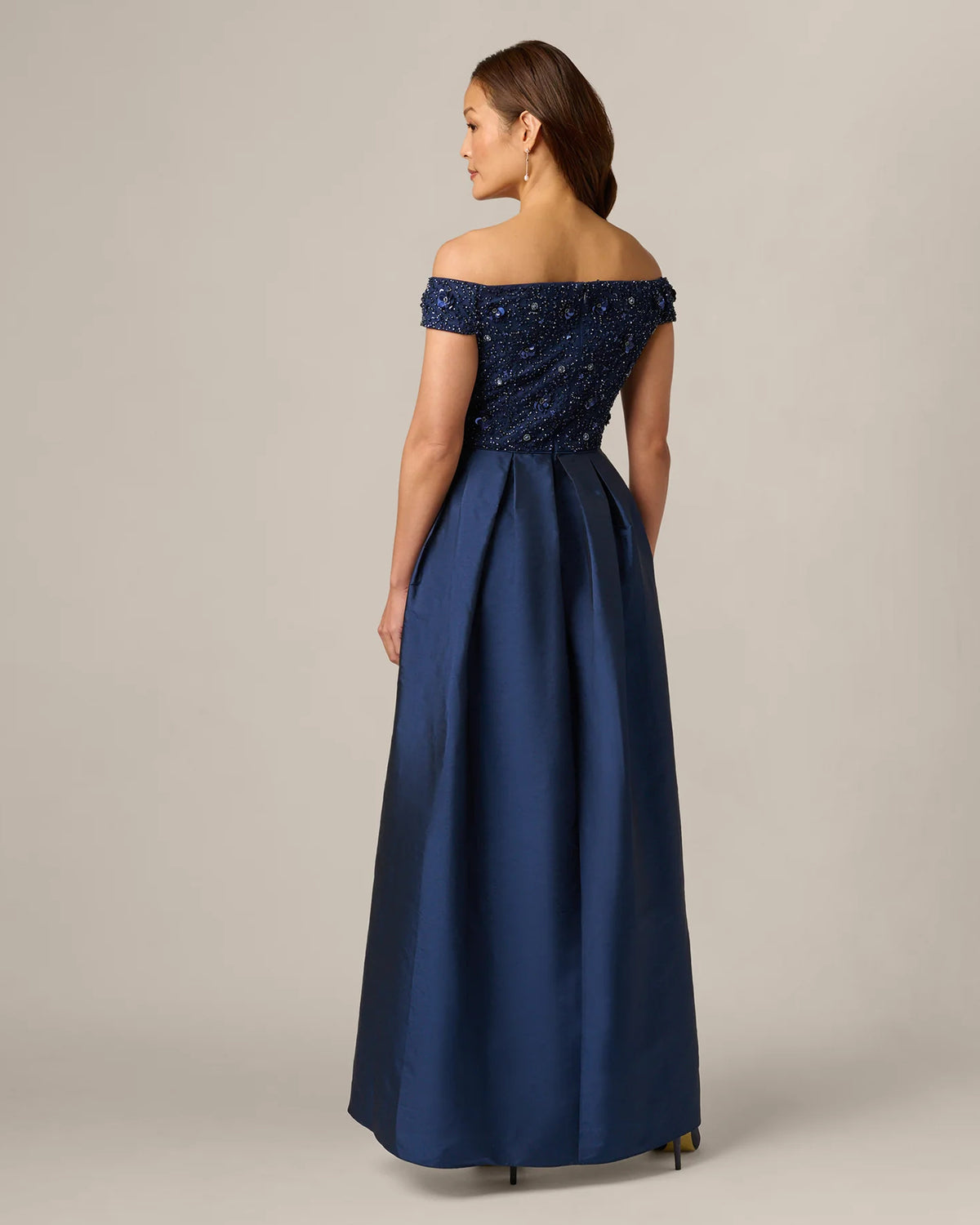 off-shoulder a-line maxi mother of the bride dress - image 6