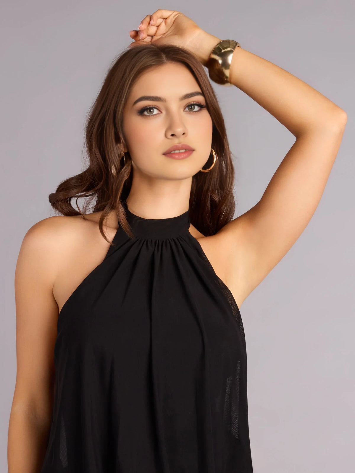 Deep Red mini homecoming dress, alternate view showing the full-length profile