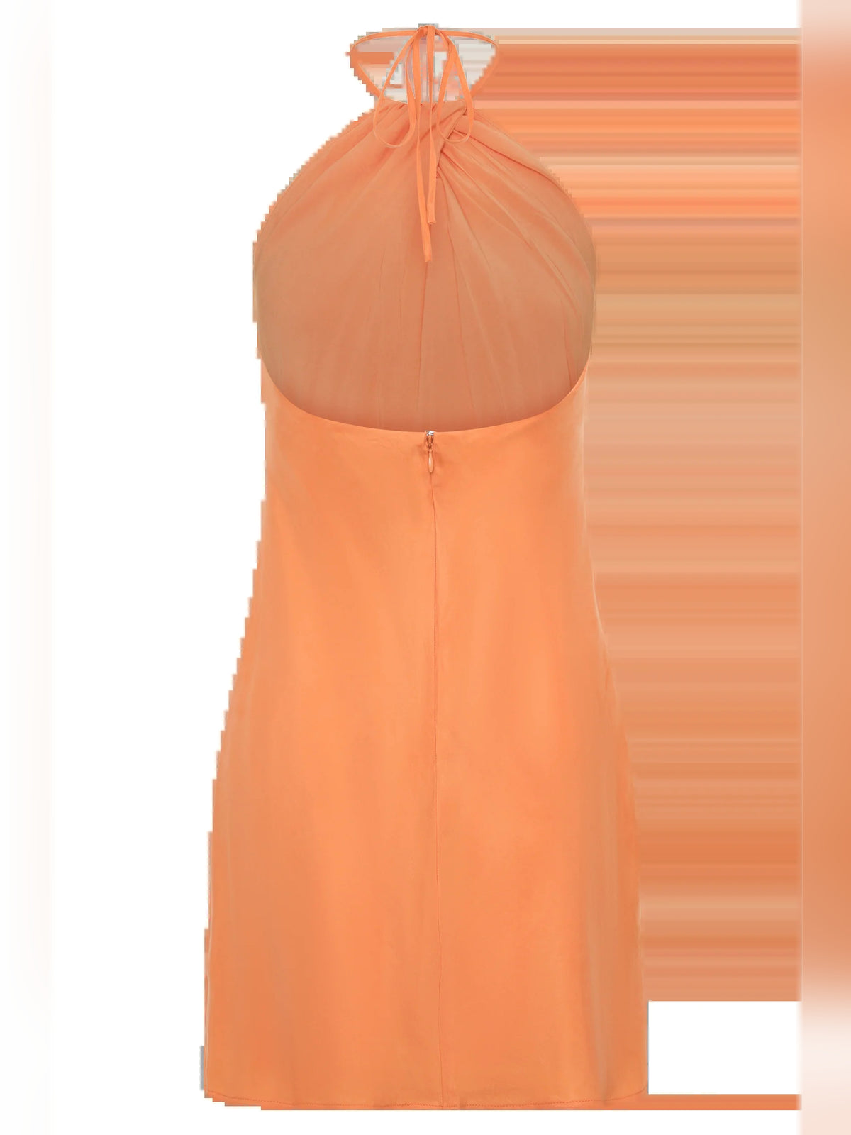 Orange mini homecoming dress, alternate view showing the full-length profile