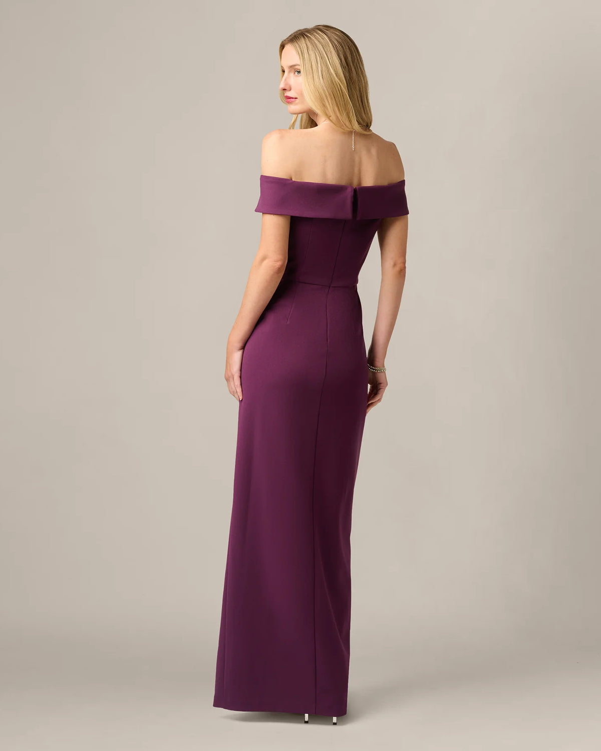 off-shoulder a-line maxi mother of the bride dress - image 6