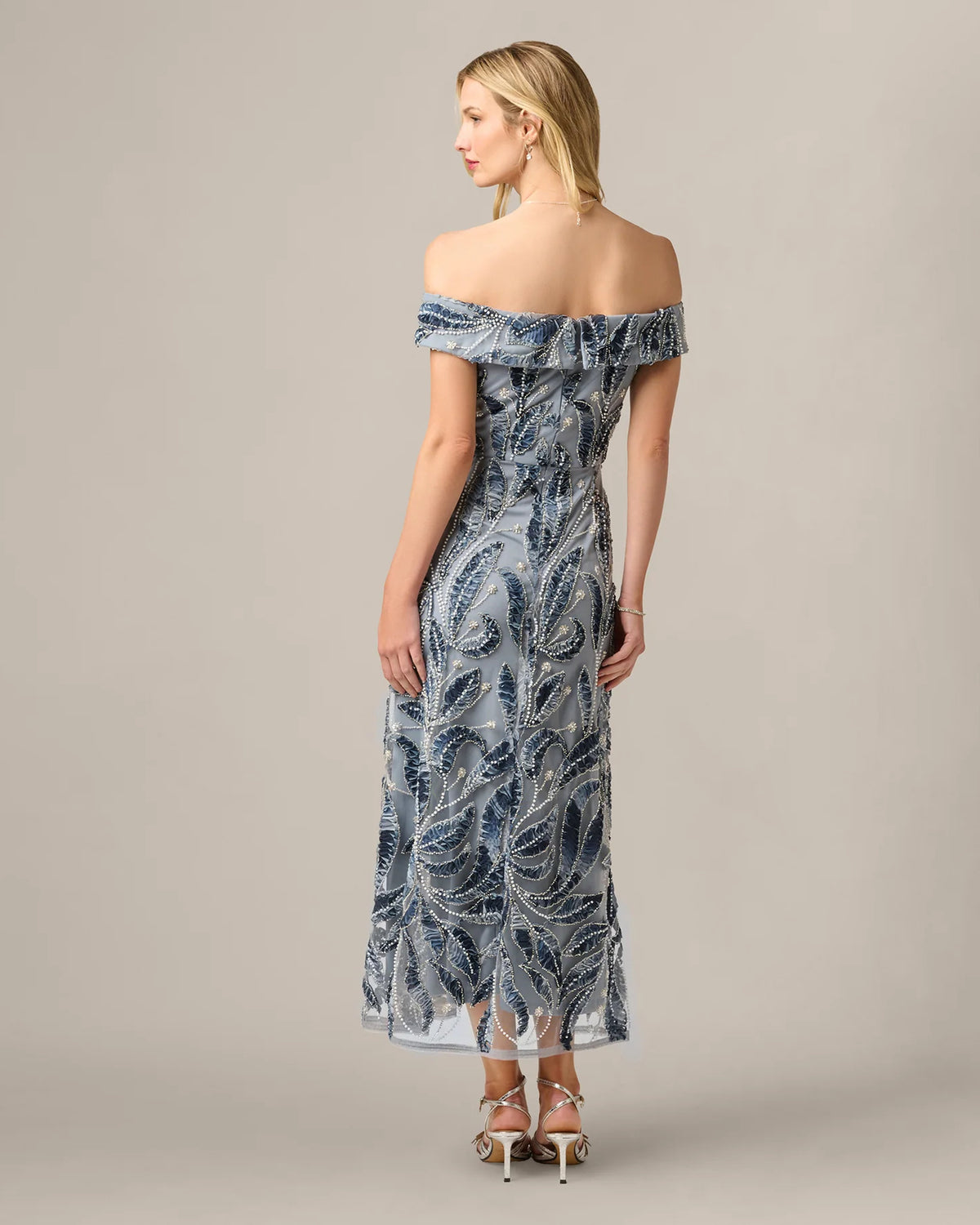 off-shoulder a-line maxi mother of the bride dress - image 6