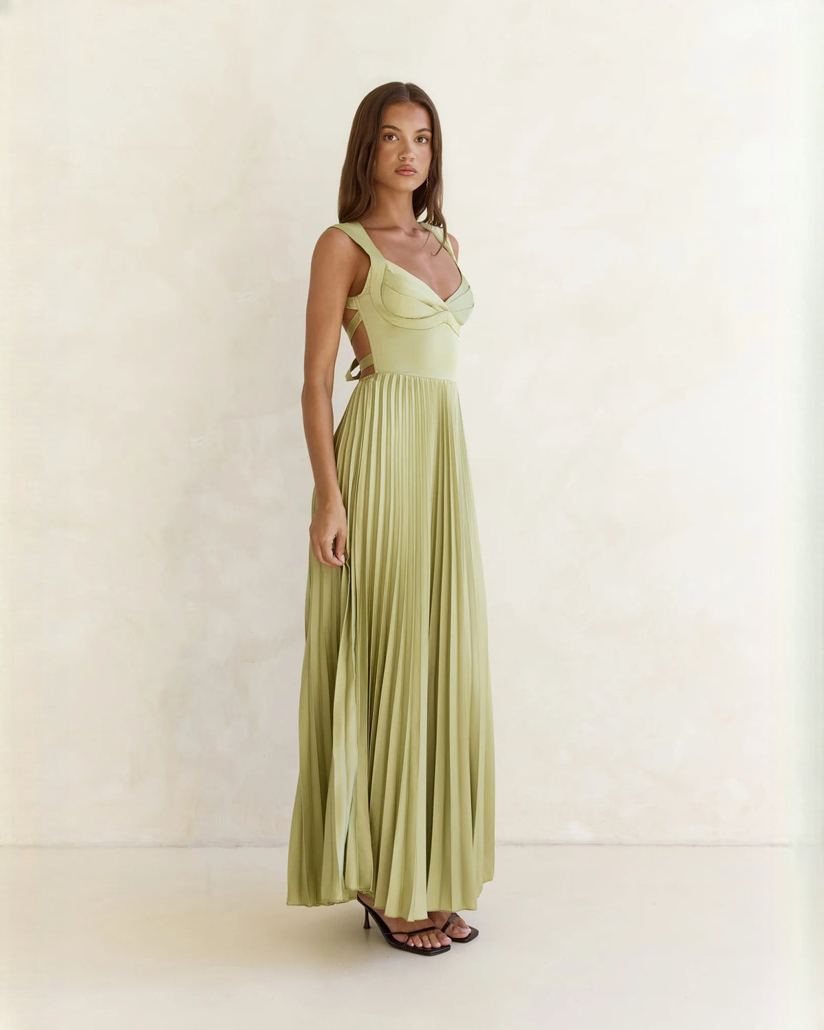 sleeveless chiffon a-line maxi bridesmaid dress - image 6