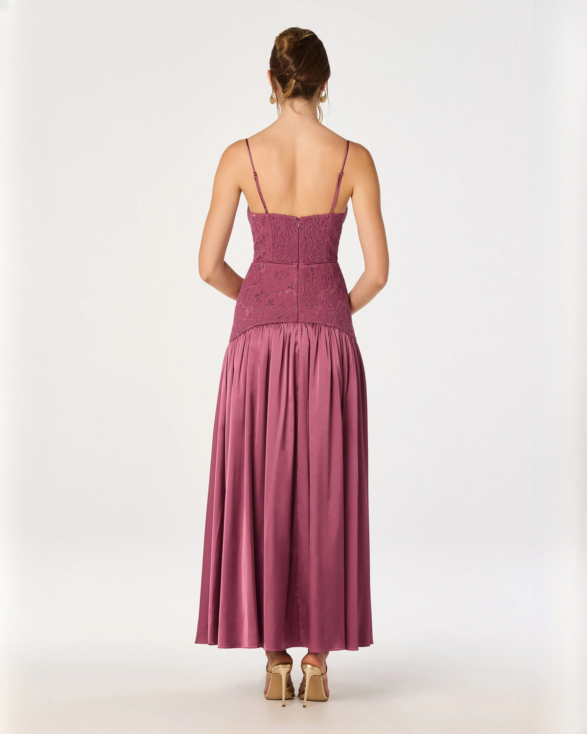 sweetheart structured satin a-line maxi bridesmaid dress - image 6