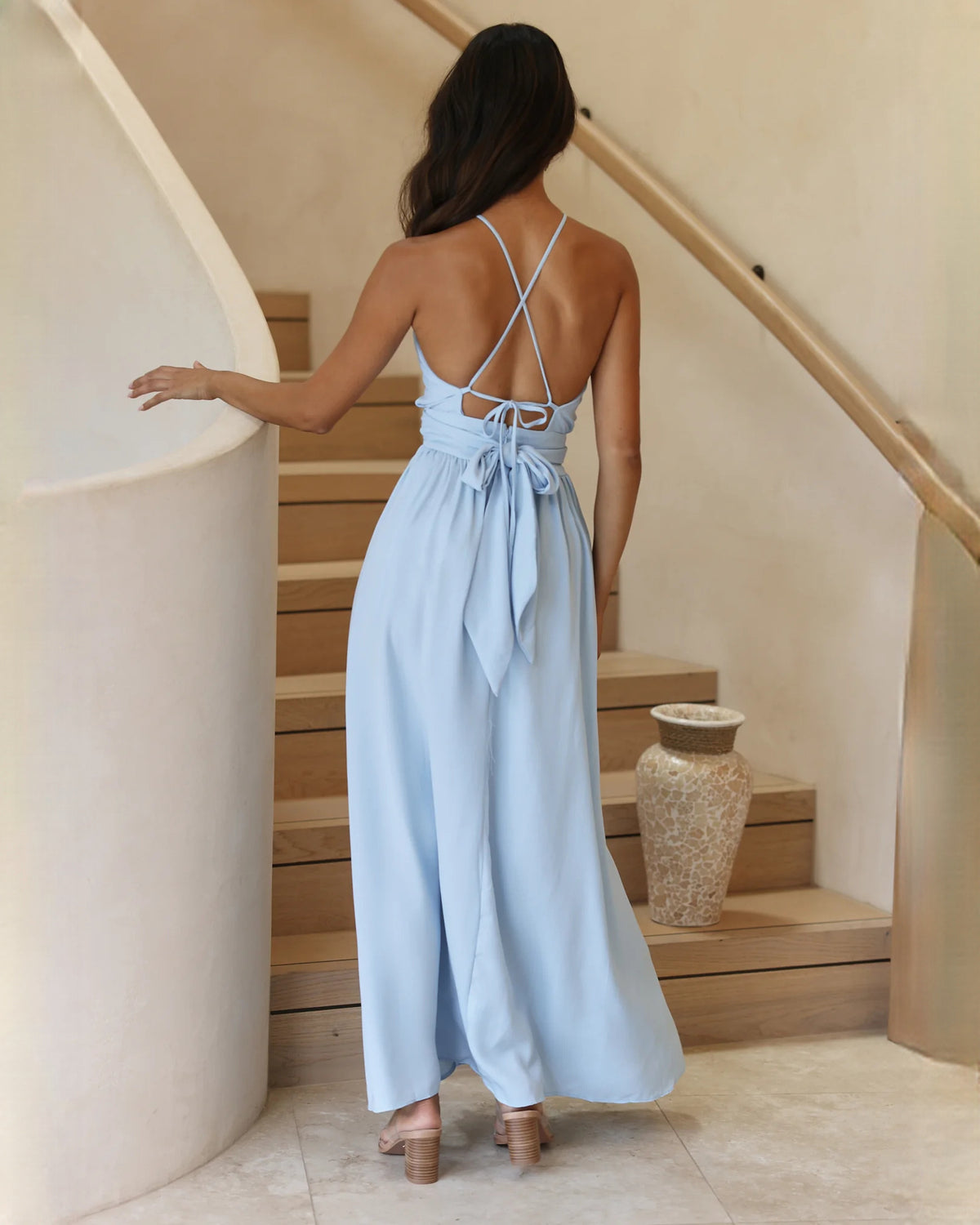 sleeveless chiffon a-line maxi bridesmaid dress - image 6