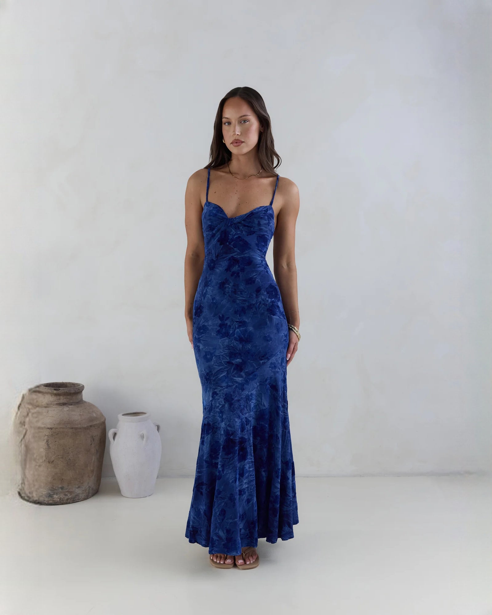 sleeveless mesh a-line maxi bridesmaid dress - image 6