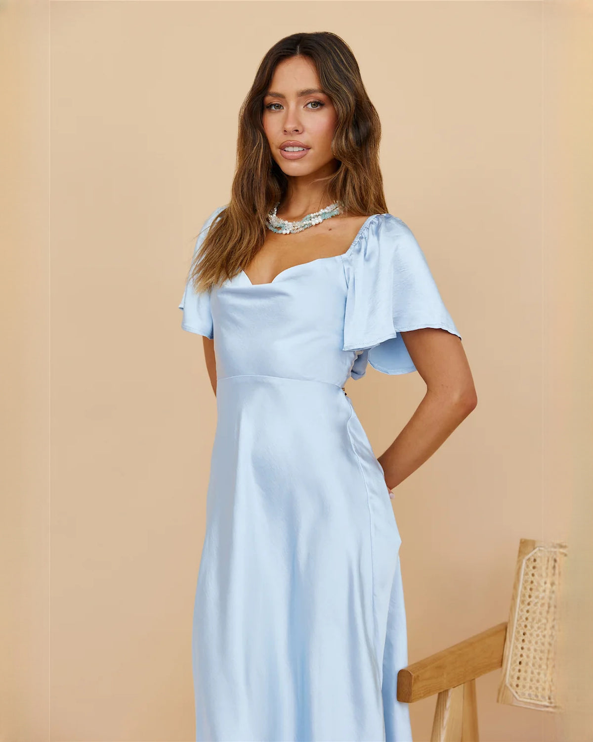 sleeveless chiffon a-line maxi bridesmaid dress - image 6