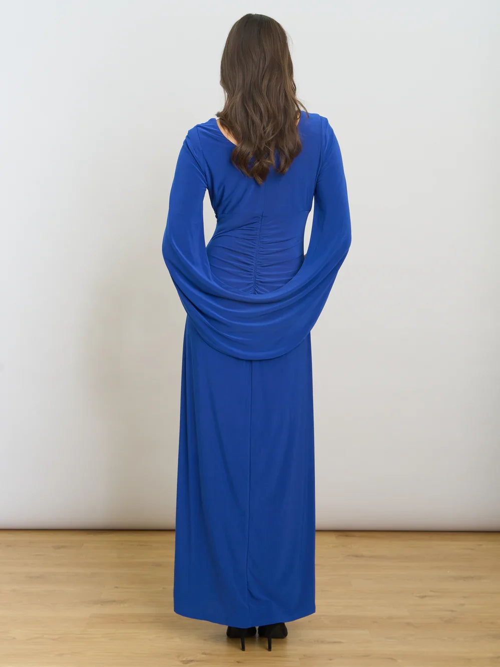 Dark Navy maxi mother of the bride dress, alternate view showing the full-length profile