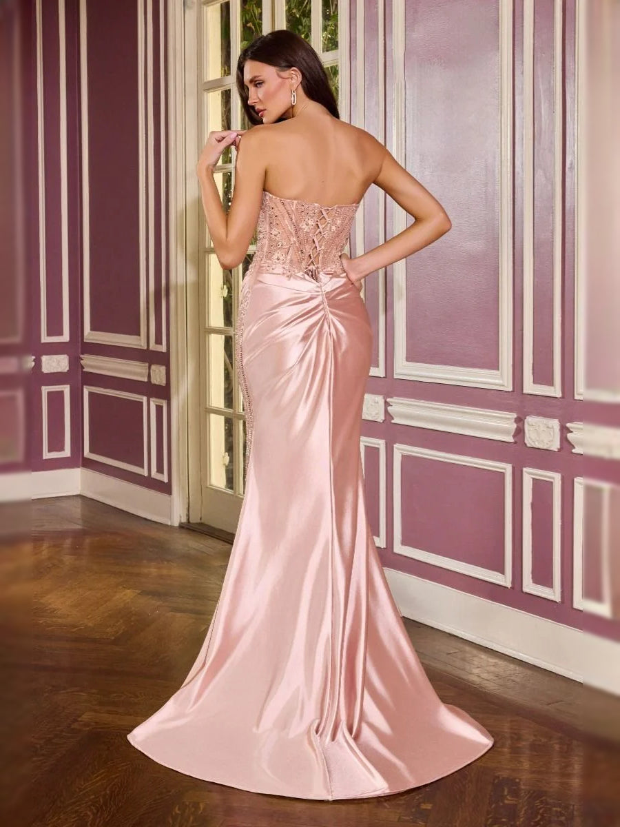 Deep Red floor-length prom dress, alternate view showing the full-length profile
