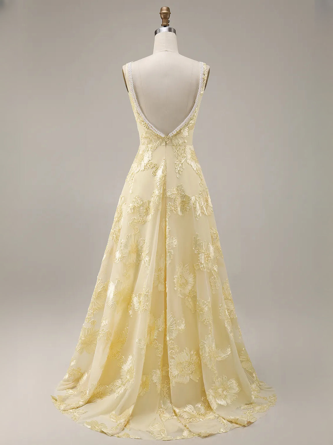 Daffodil floor-length prom dress, alternate view showing the full-length profile