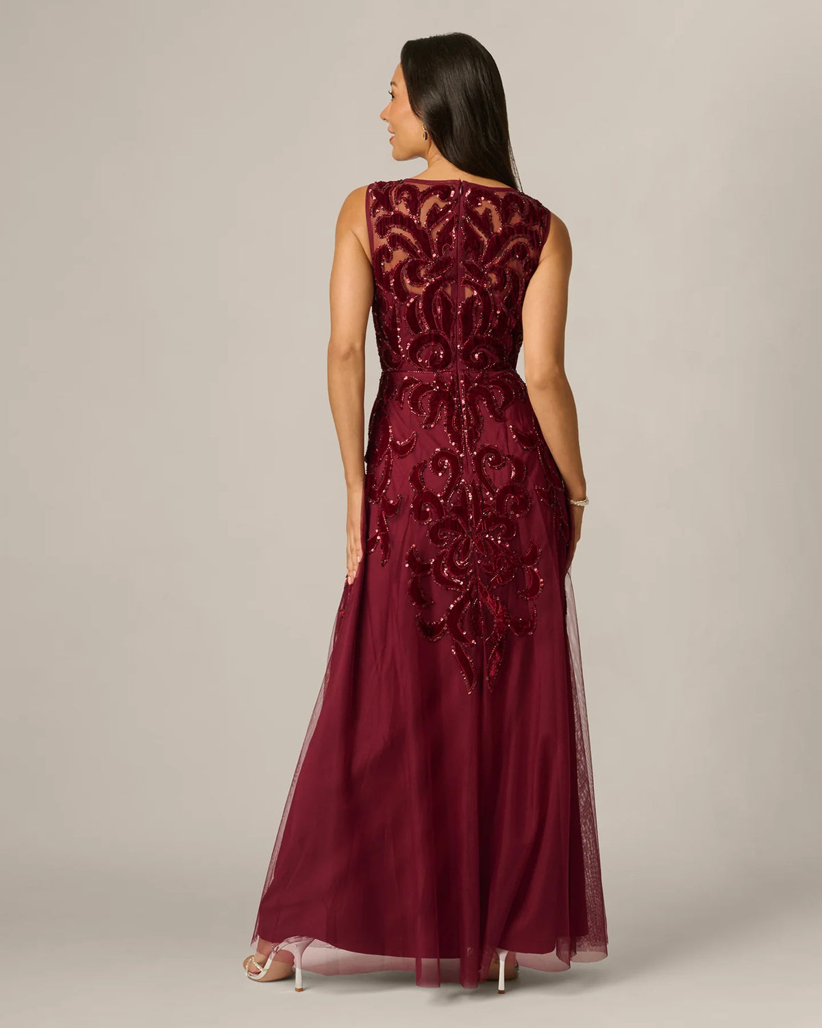 spaghetti strap a-line maxi mother of the bride dress - image 6