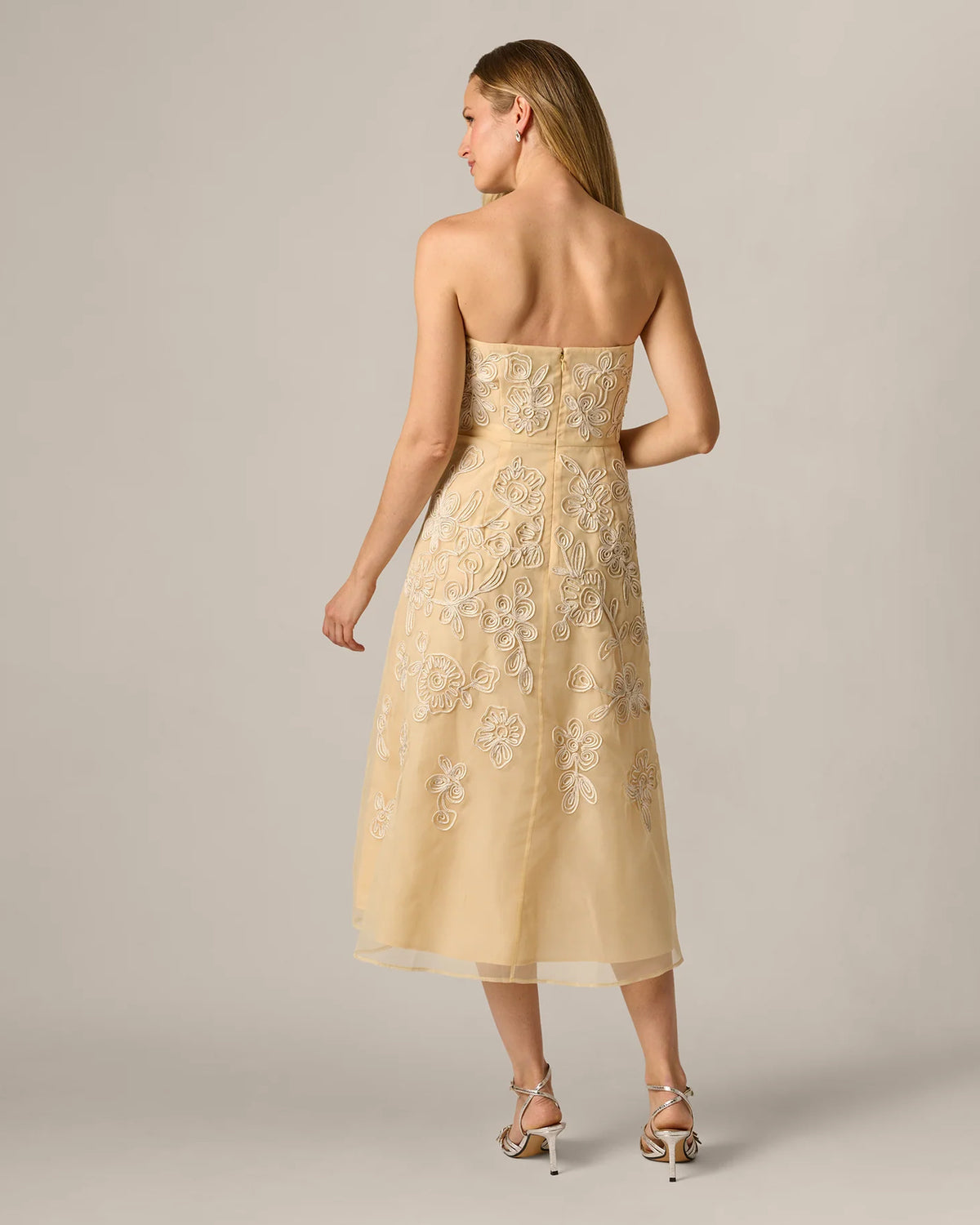 strapless a-line midi mother of the bride dress - image 6