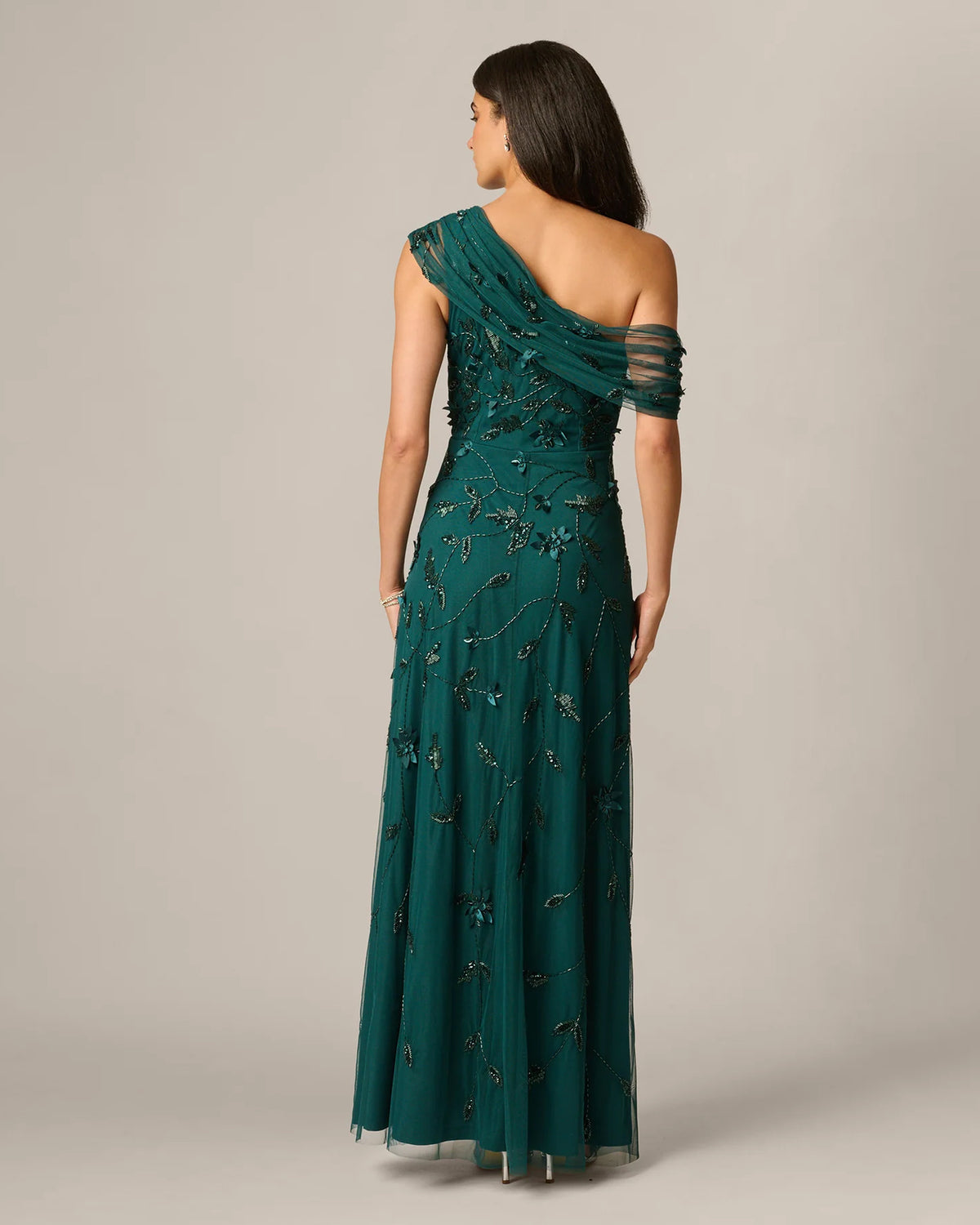 one-shoulder a-line maxi mother of the bride dress - image 6